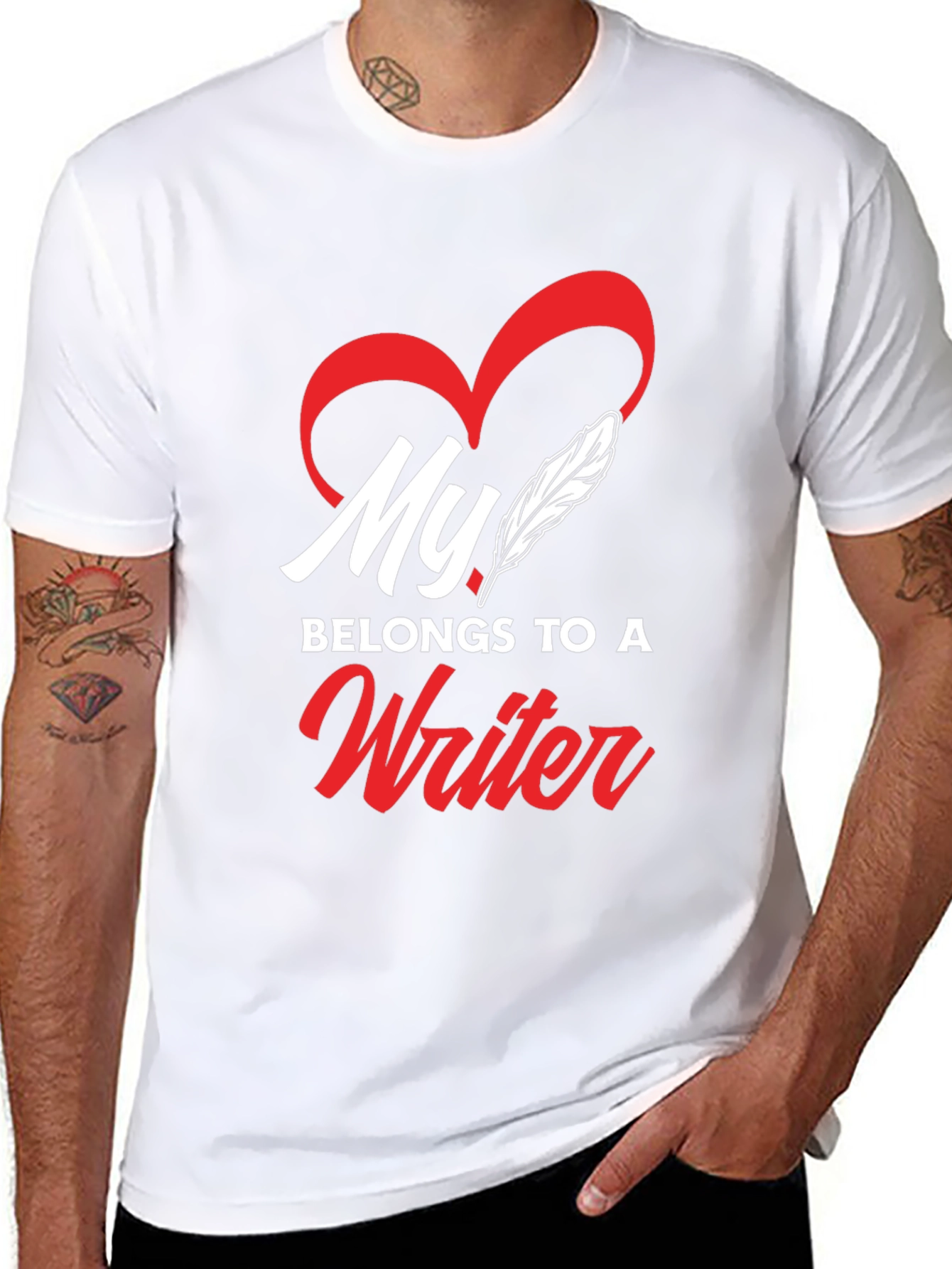 Black My Heart Belongs to a Writer - Graphic Tee view 8
