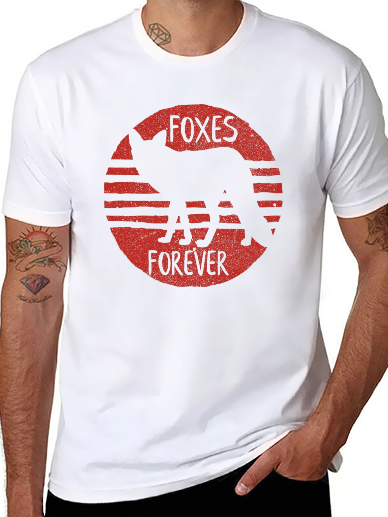Black Foxes Forever Black Graphic T-Shirt view 8