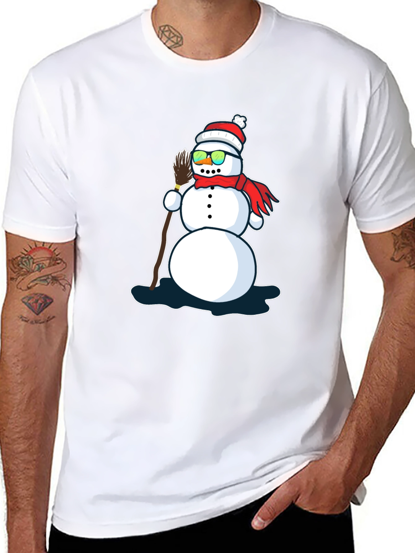 Black Cool Snowman T-Shirt view 8