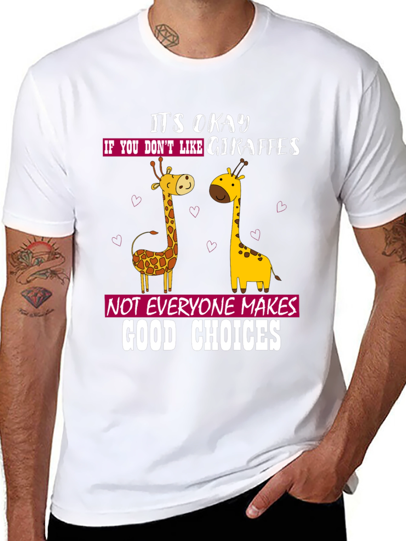 Black Giraffe Lover Humor Tee - Funny Animal T-Shirt view 8
