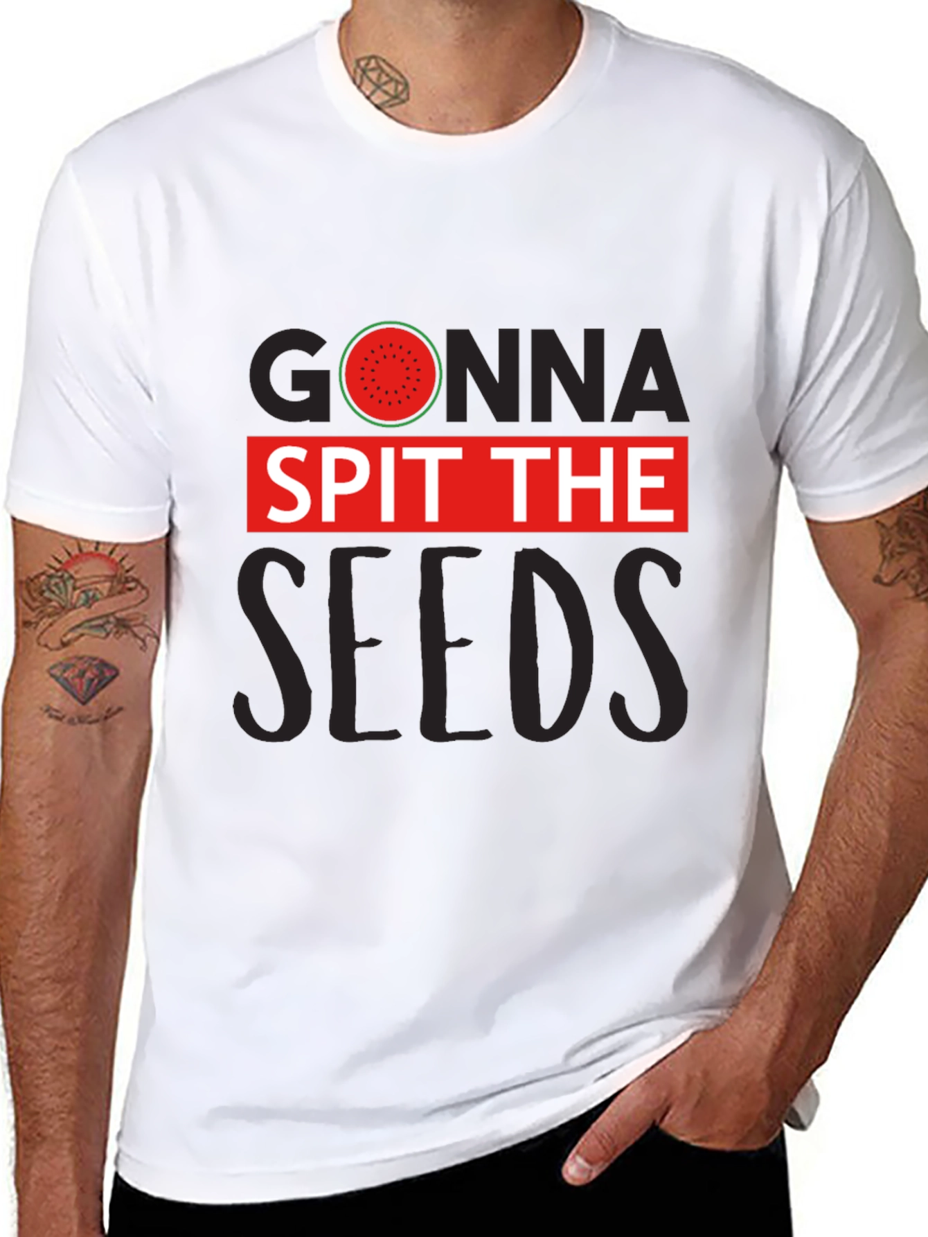 Black Gonna Spit The Seeds Watermelon T-Shirt view 8
