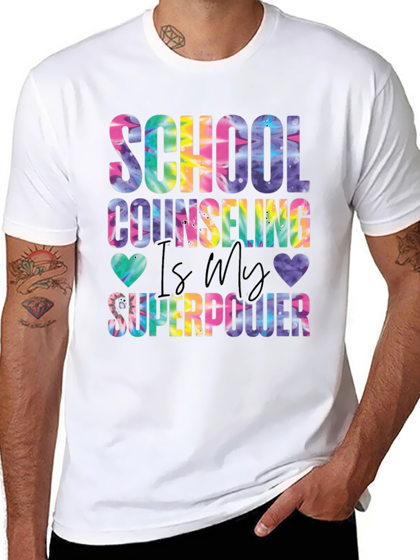 School Counseling Tie-Dye Graphic Tee - 8