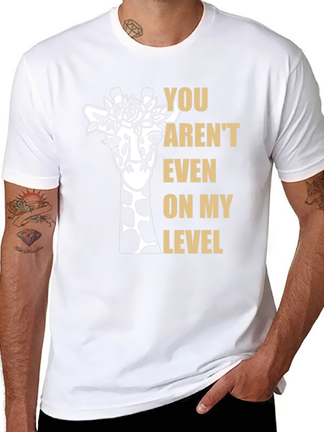 Black Giraffe T-Shirt: You Aren't Even on My Level Funny Graphic Tee view 8