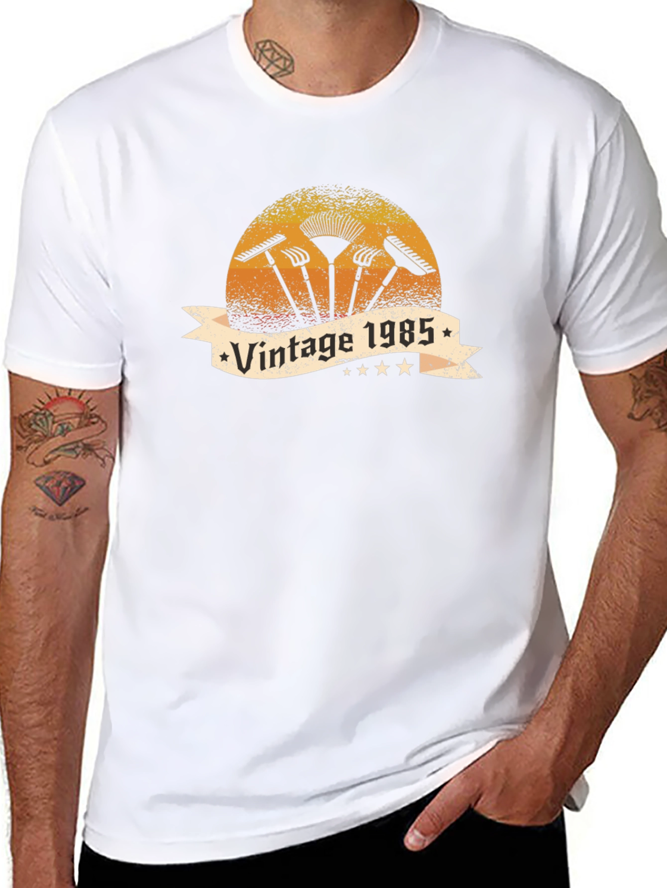 Black Vintage 1985 Gardening T-Shirt - Classic Design view 8