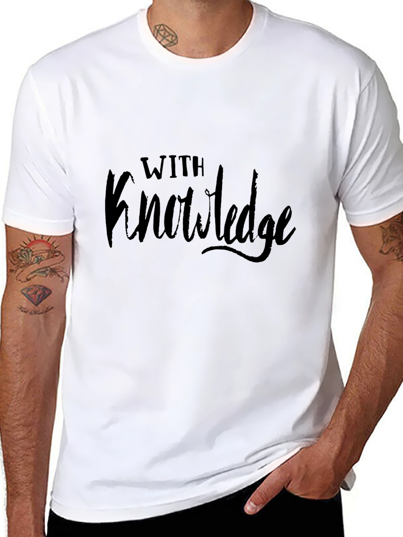 Black With Knowledge Graphic T-Shirt - Black view 8