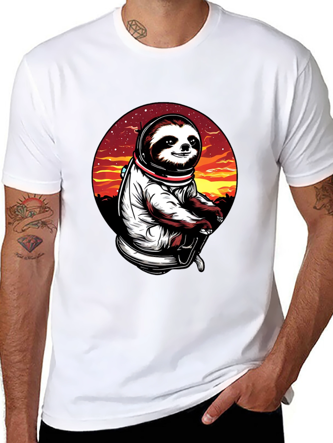 Black Sloth Astronaut T-Shirt - Space Explorer Tee view 8