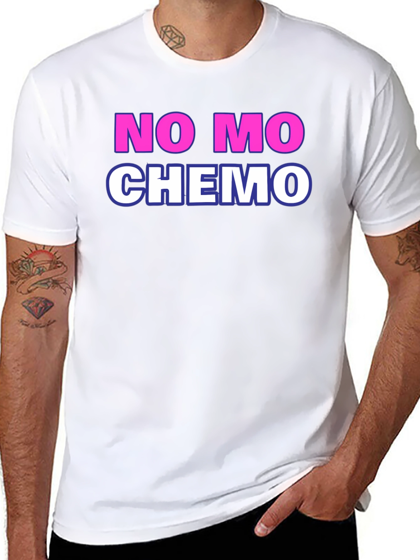 Black No Mo Chemo T-Shirt - Cancer Survivor Tee view 8