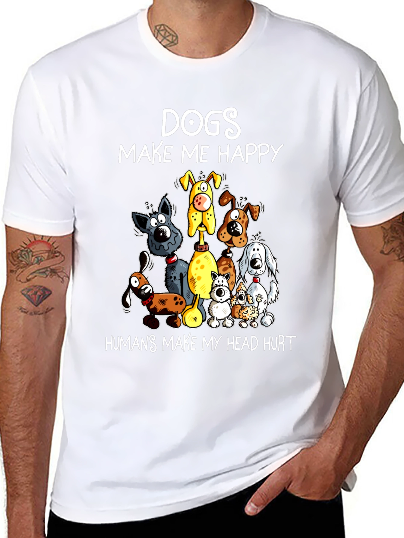 Black Dogs Make Me Happy Graphic T-Shirt view 8