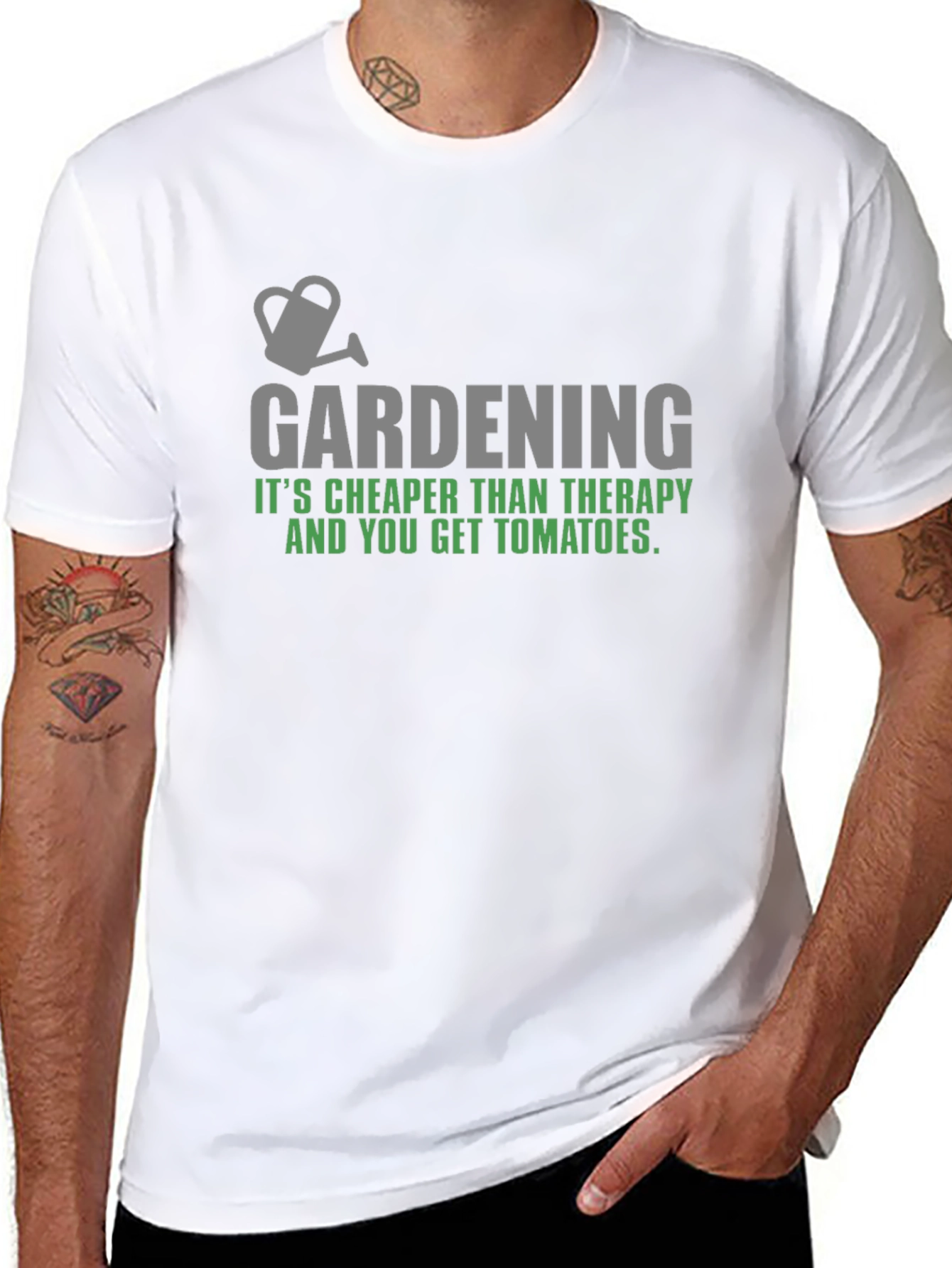 Black Gardening Therapy Tomato T-Shirt view 8