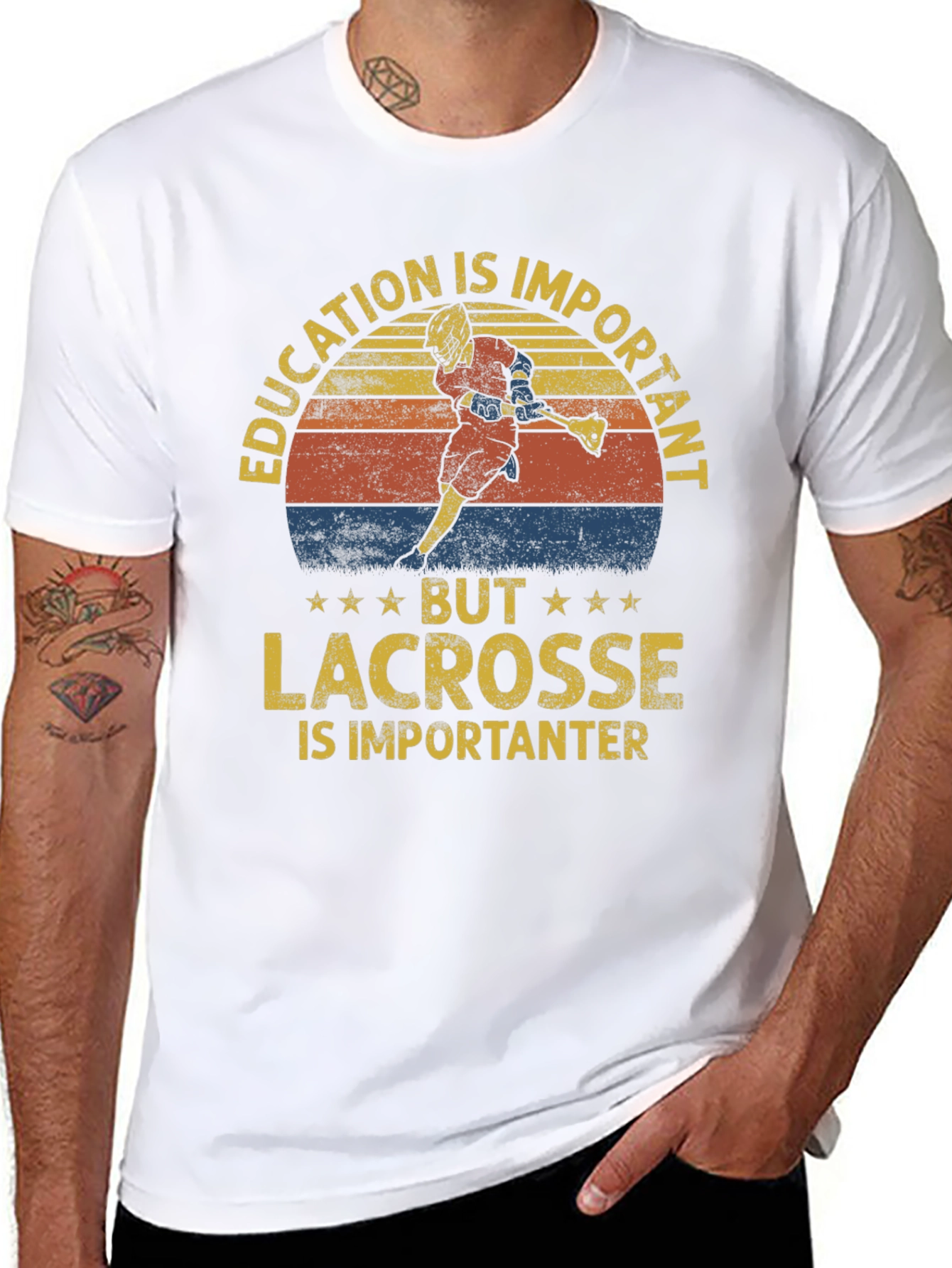 Black Education Important Lacrosse Importanter T-Shirt view 8