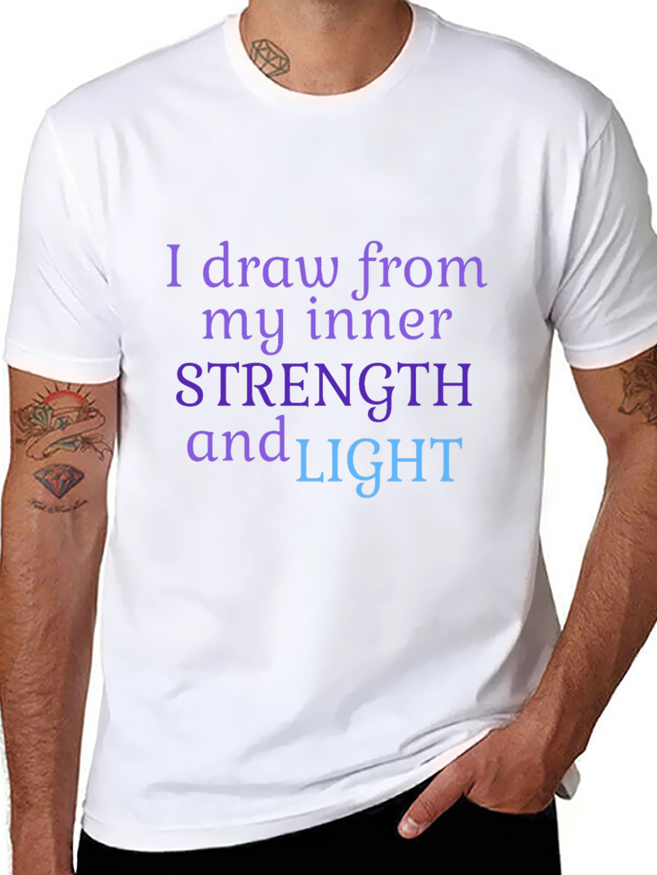 Black Inner Strength & Light T-Shirt - Motivational Tee view 8