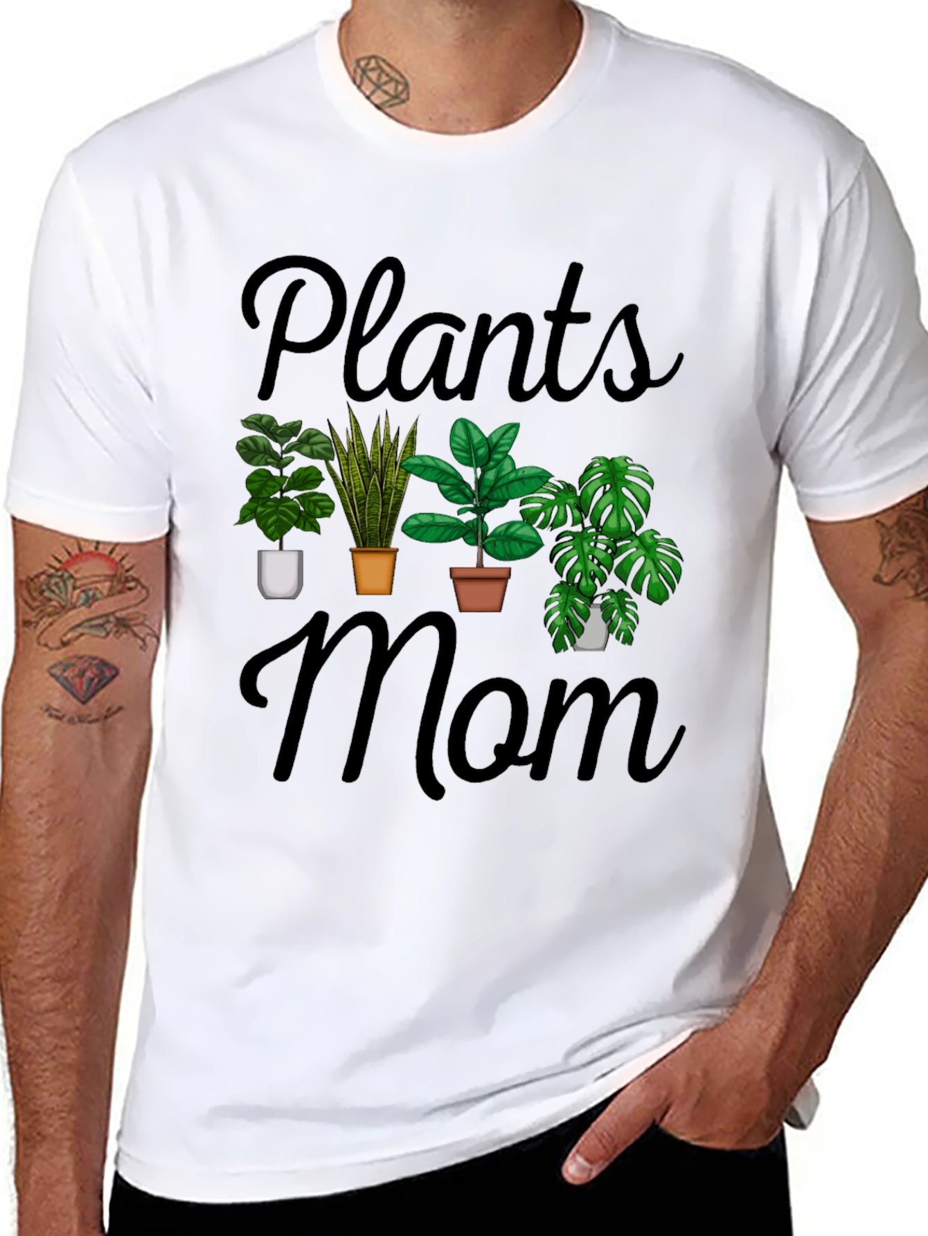 Black Plants Mom Graphic T-Shirt view 8