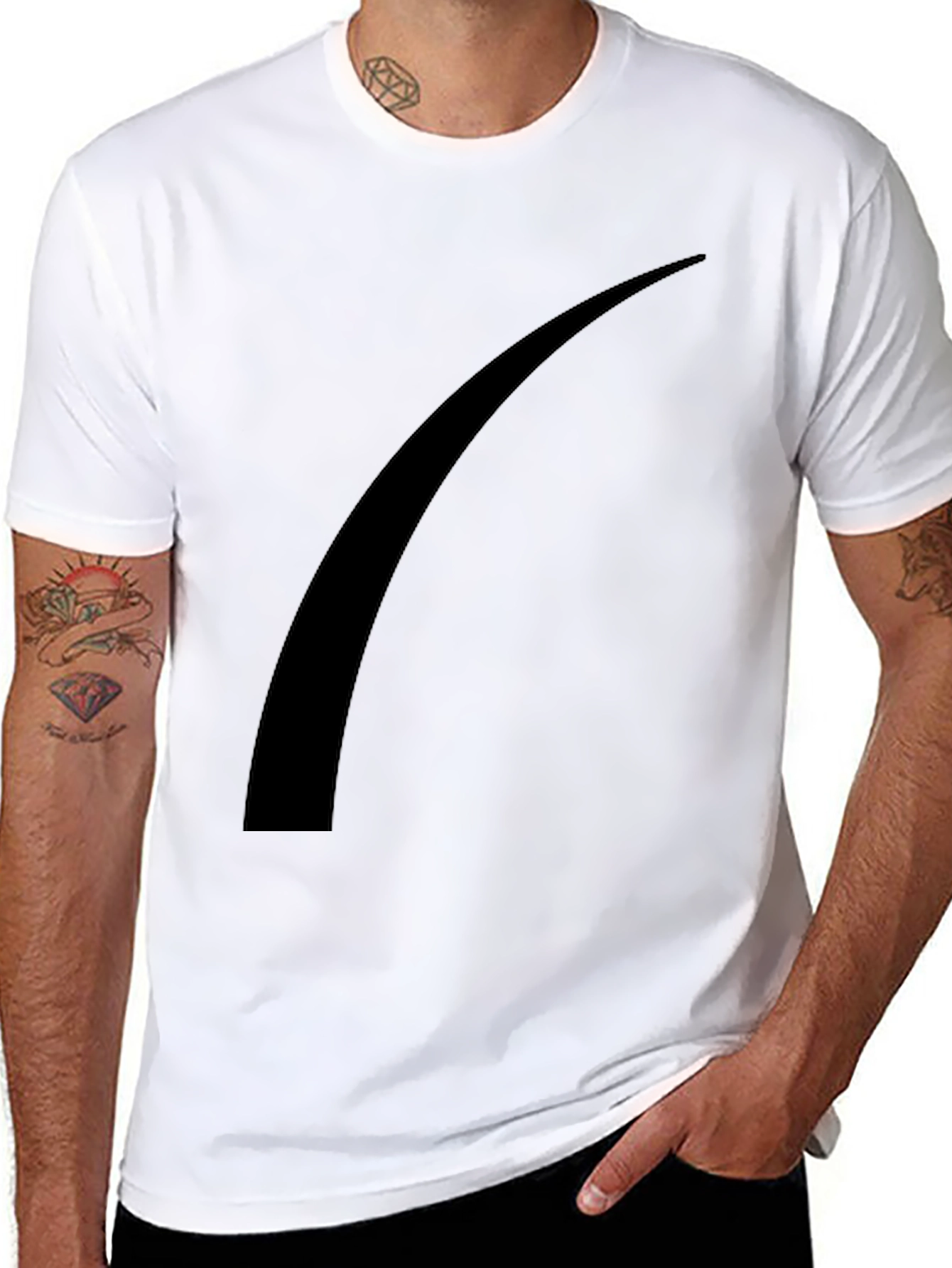 Black Modern Black Tee with Abstract Graphic view 8