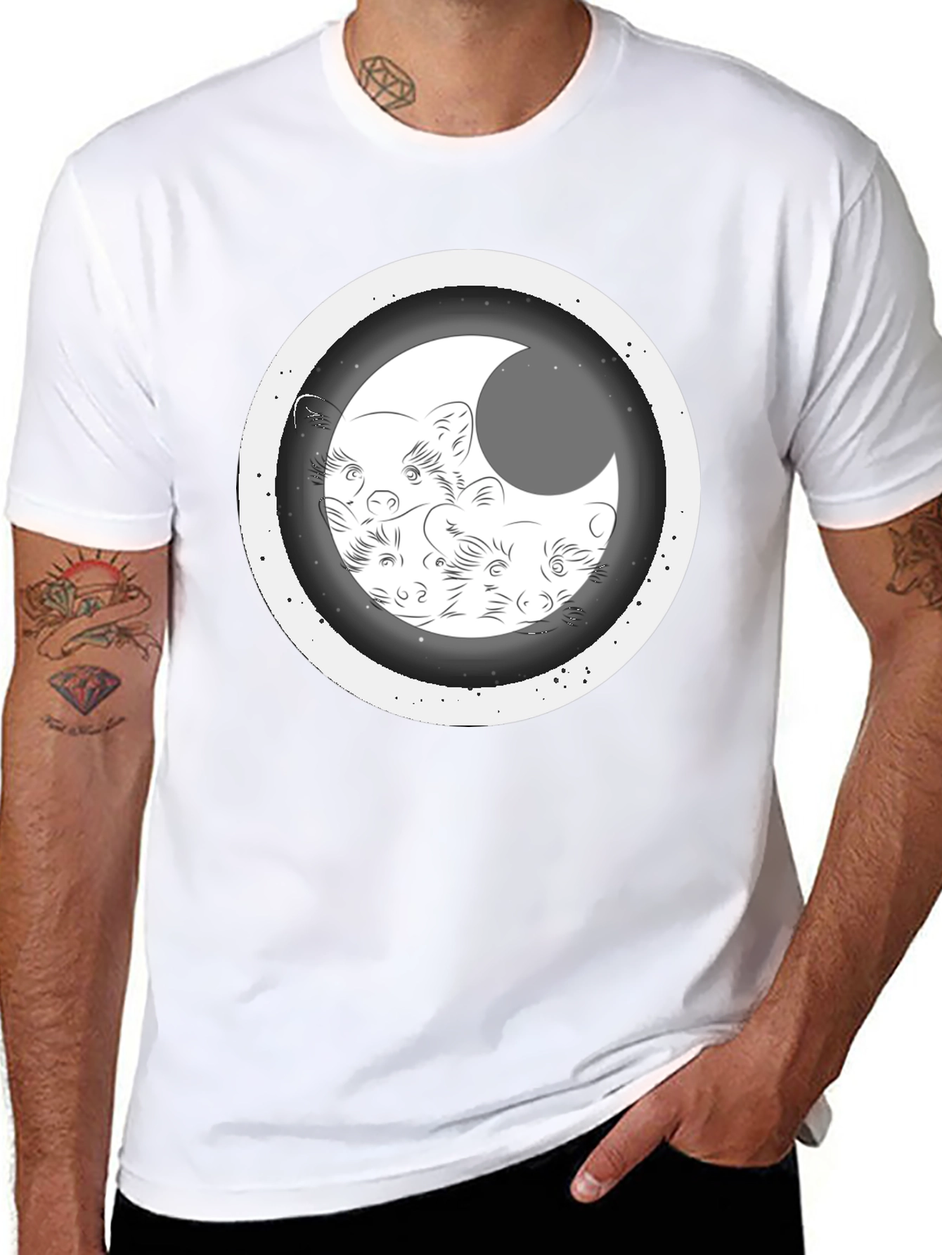 Black Moon Weasel Graphic T-Shirt view 8