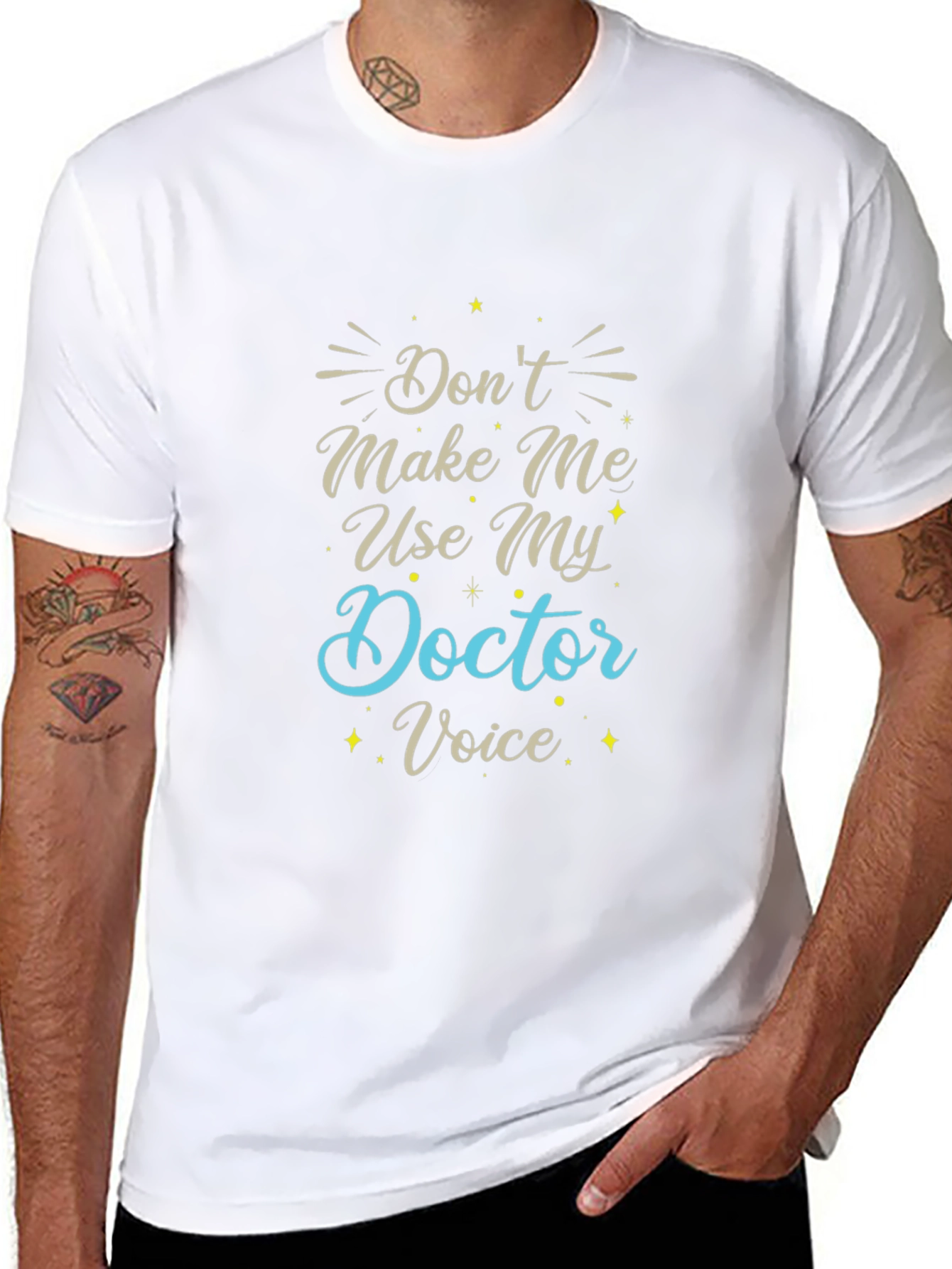Black Doctor Voice T-Shirt - Funny Medical Profession Tee view 8