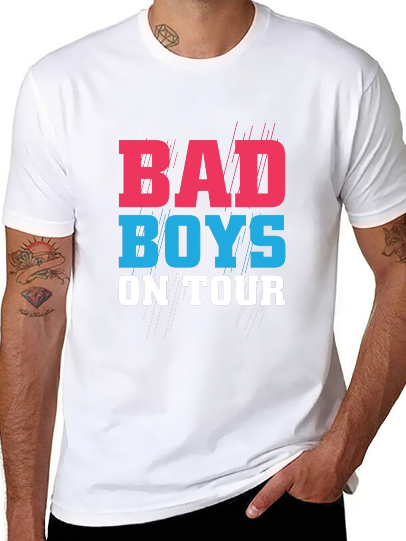 Black Bad Boys On Tour Graphic T-Shirt view 8