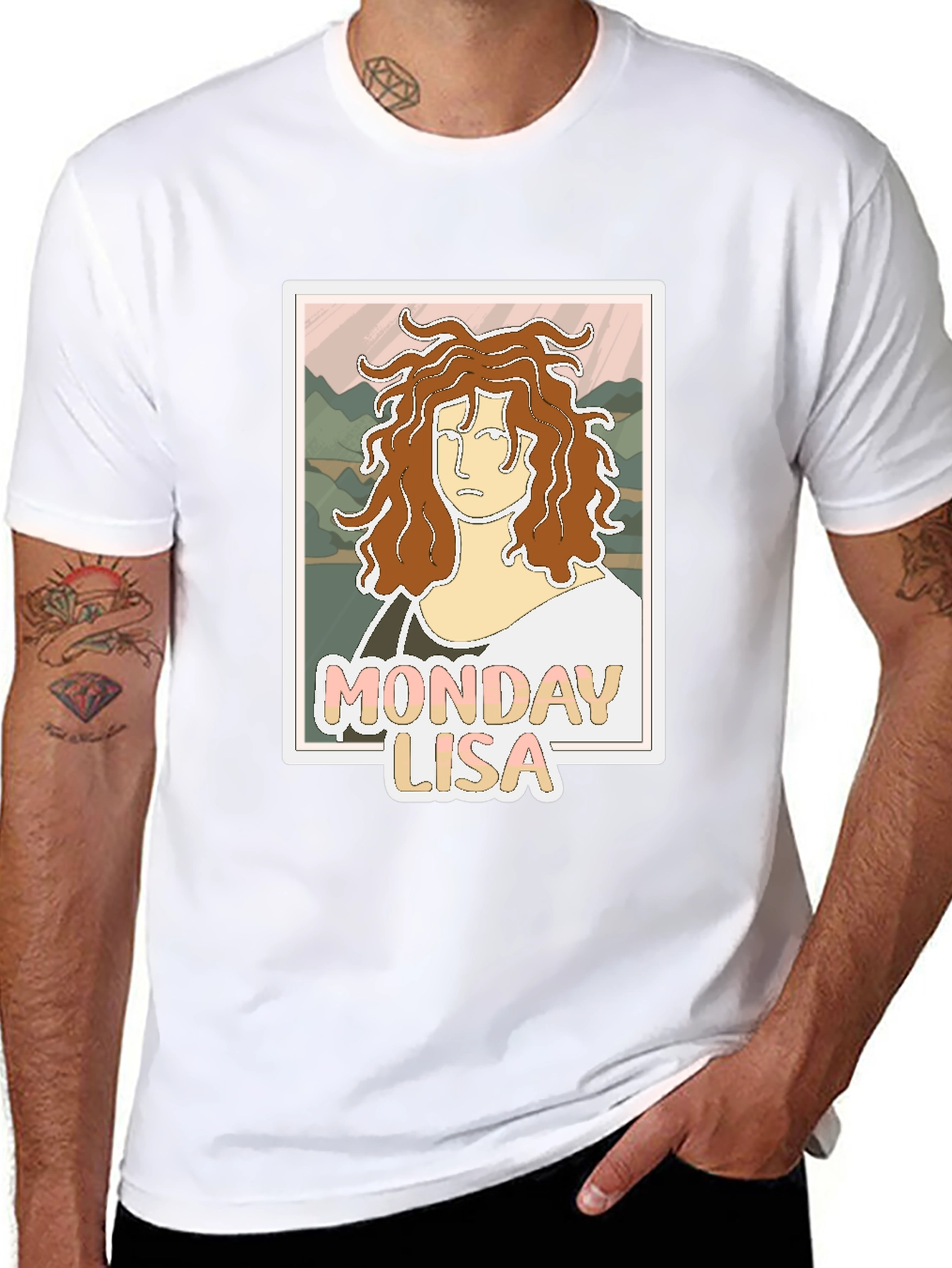 Black Monday Lisa Graphic Tee - Unique Art T-Shirt view 8