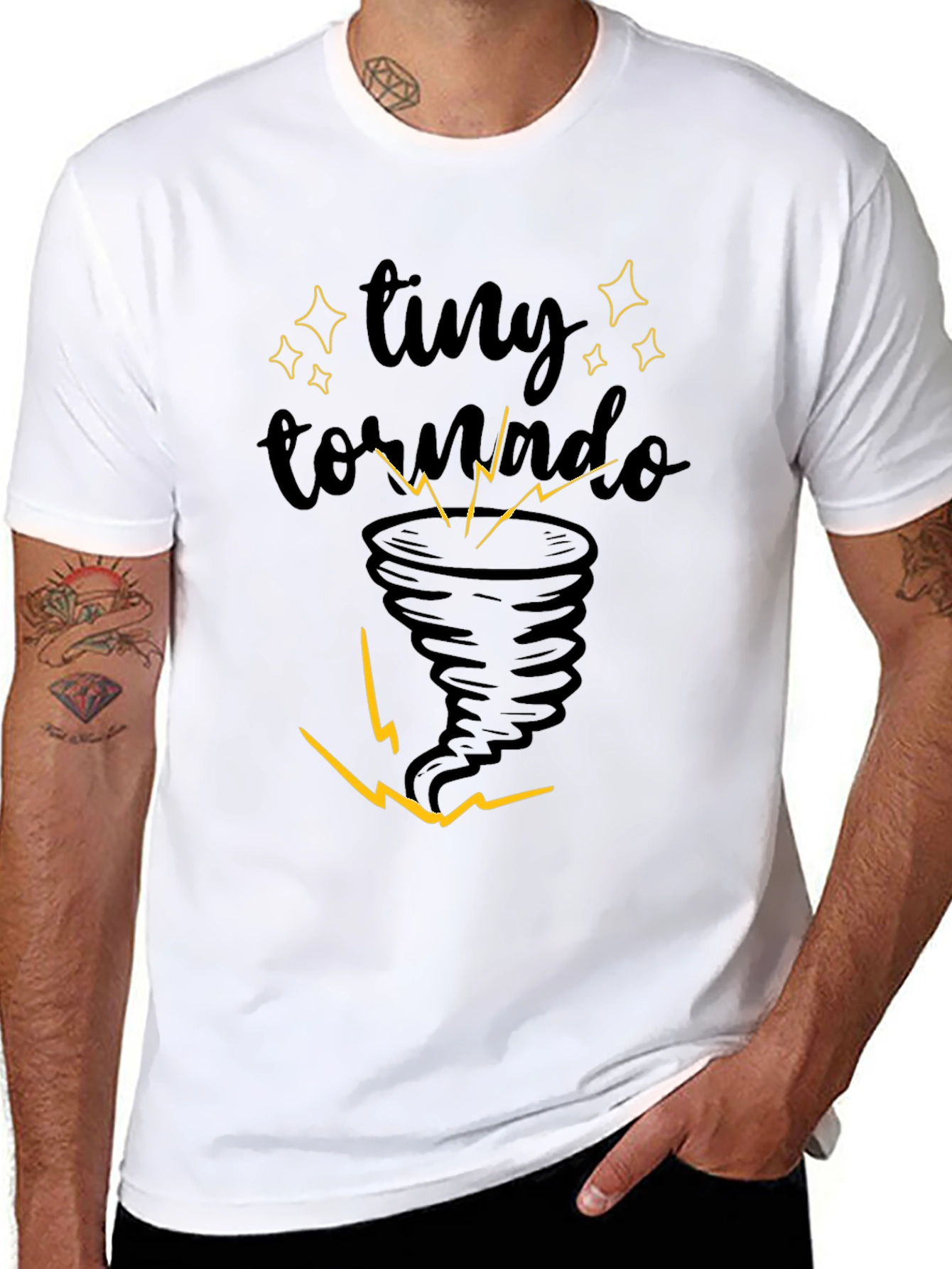 Black Tiny Tornado Graphic Tee - Soft Cotton Comfort view 8