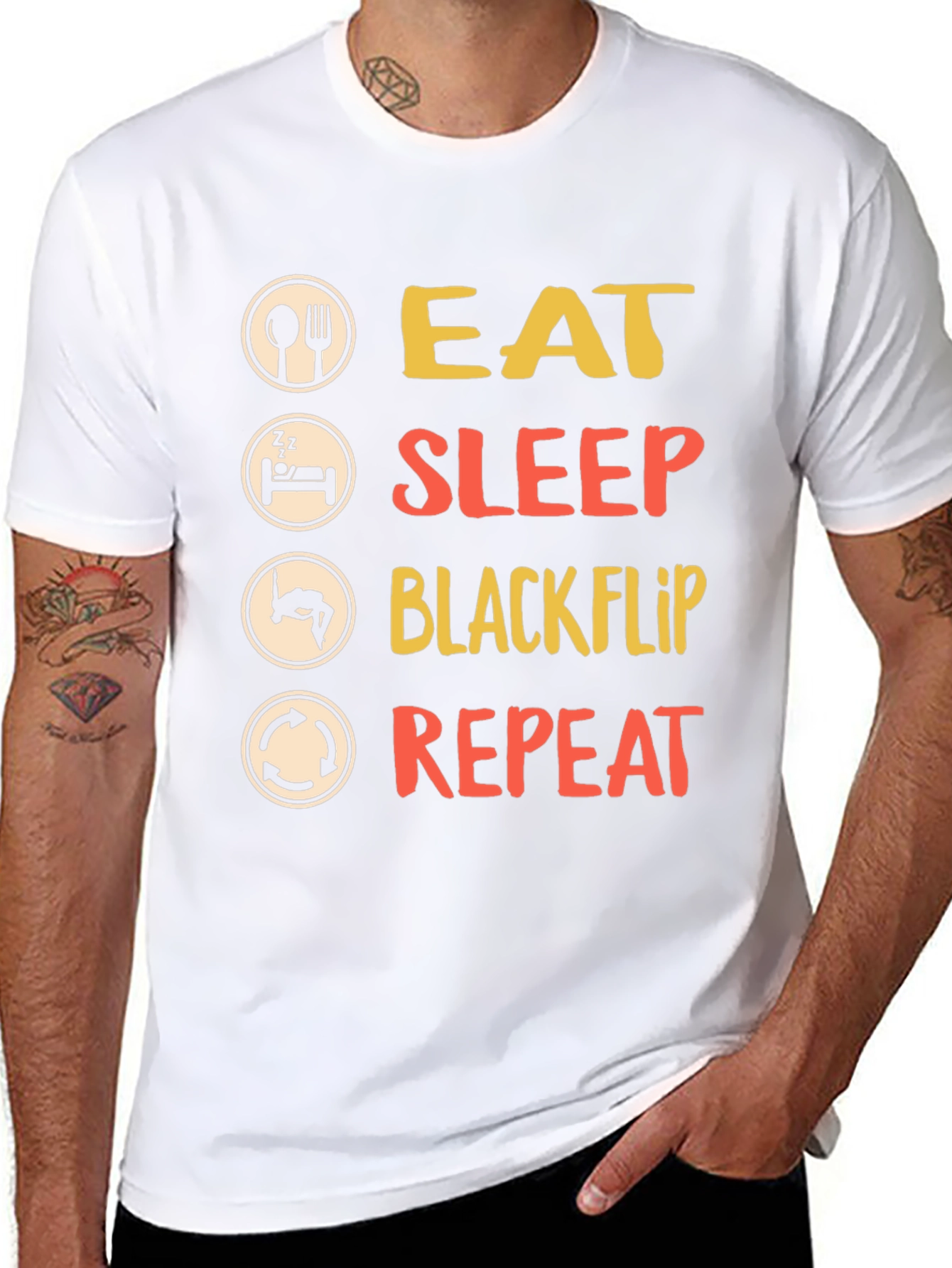 Black Eat Sleep Blackflip Repeat T-Shirt view 8