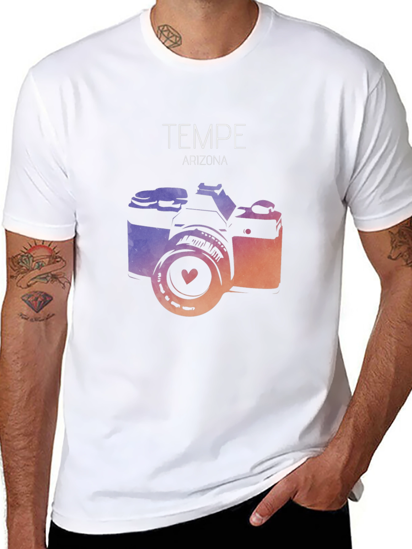 Black Tempe Arizona Camera Graphic T-Shirt view 8