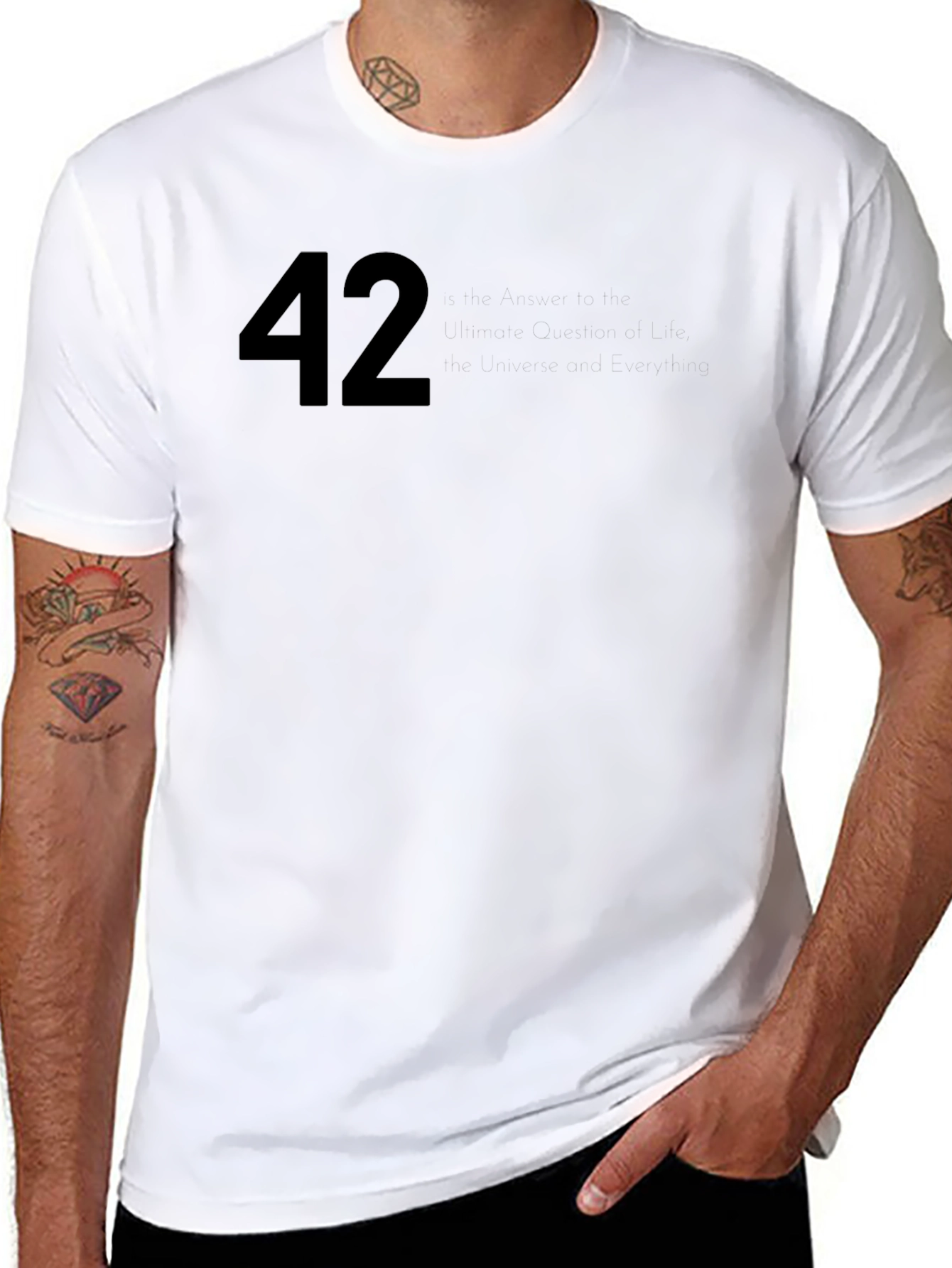 Black 42 Graphic Tee - Soft Cotton Crew Neck T-Shirt view 8