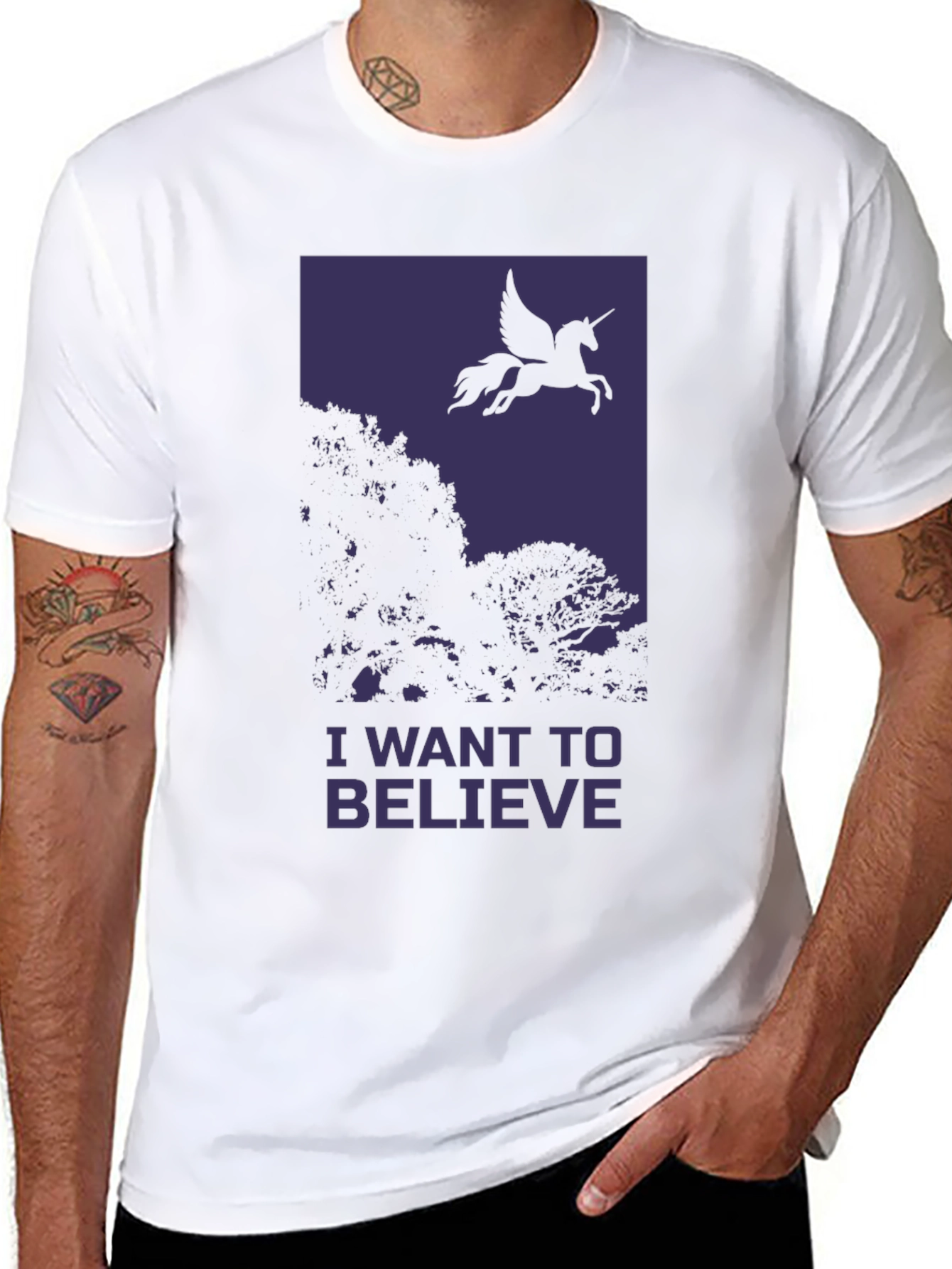 Black Believe Unicorn Tee - Men's Graphic T-Shirt view 8