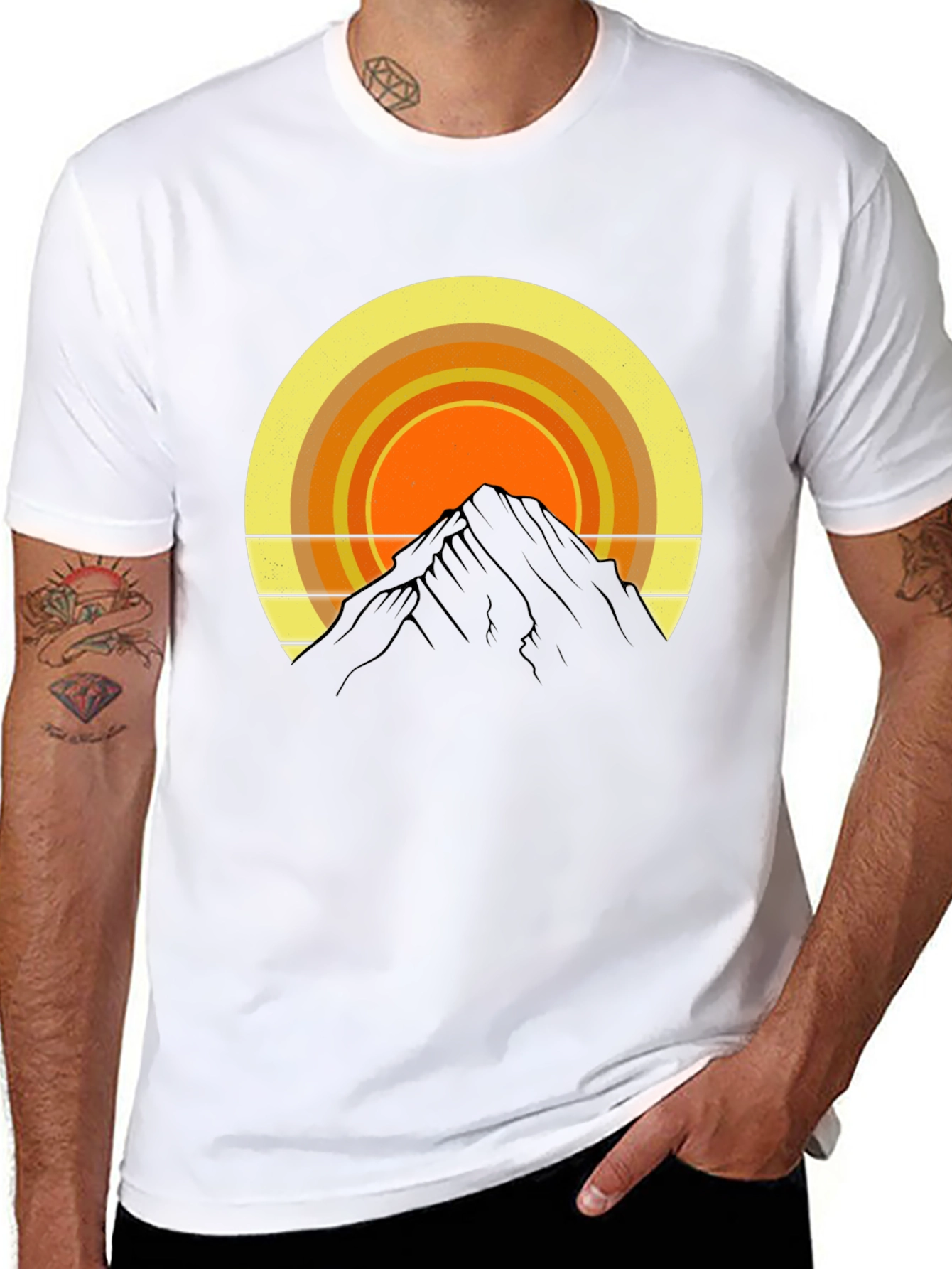 Black Mountain Sunset Graphic Tee - Retro Style view 8