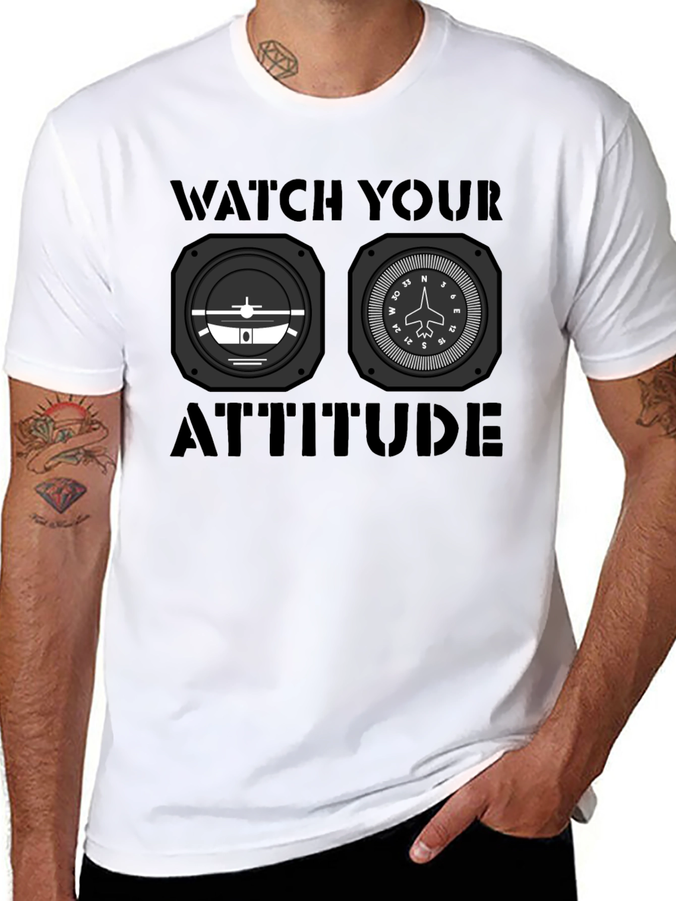 Watch Your Attitude Aviation T-Shirt - 8