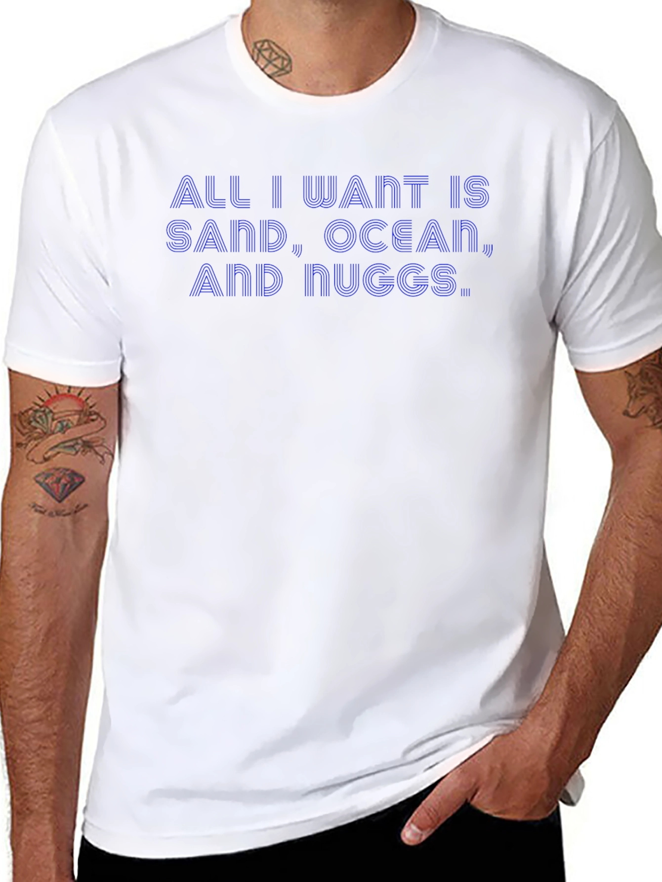 Black Sand, Ocean, and Hugs Graphic T-Shirt view 8