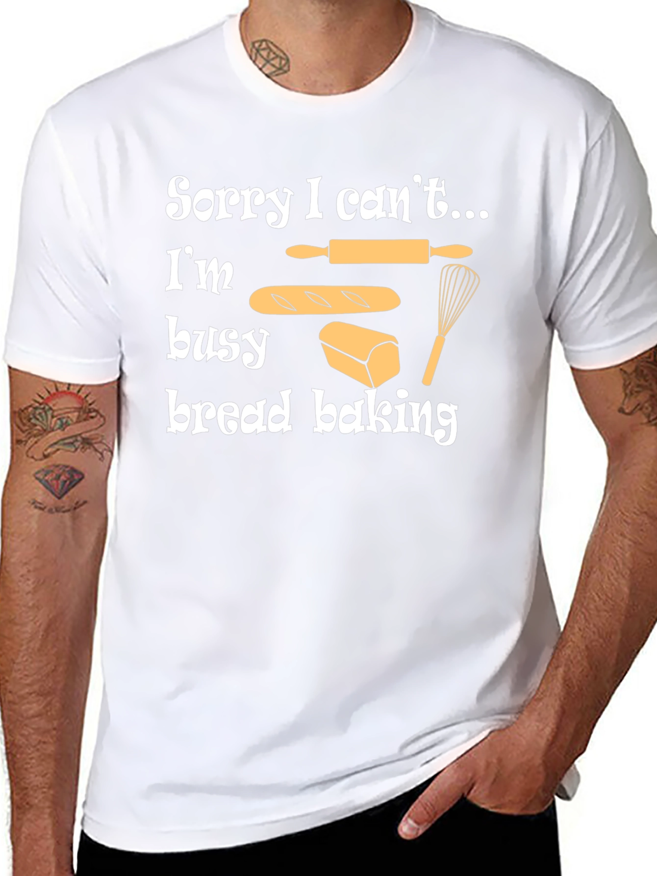 Black Bread Baking T-Shirt - Sorry I Can't, I'm Busy view 8