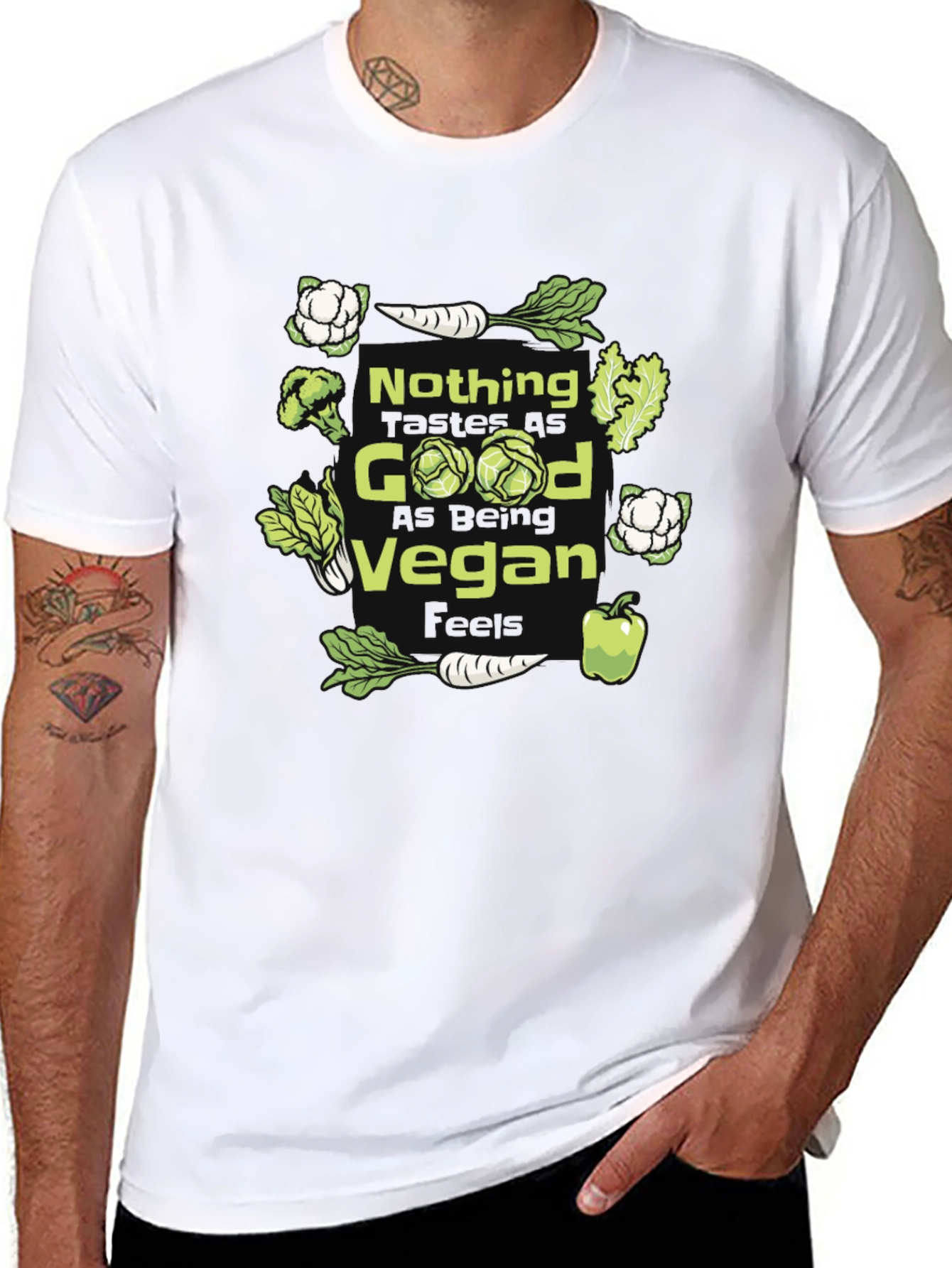Black Nothing Good Vegan T-Shirt - Funny Vegetarian Tee view 8