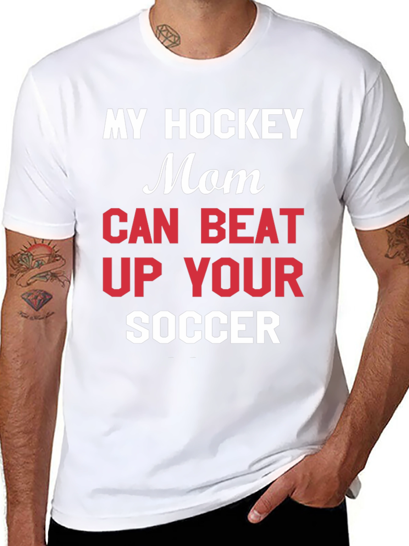 Black My Hockey Mom T-Shirt - Funny Sports Tee view 8