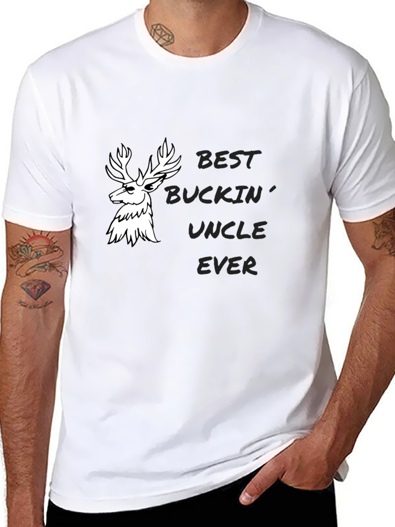 Black Best Buckin' Uncle Ever Tee view 8