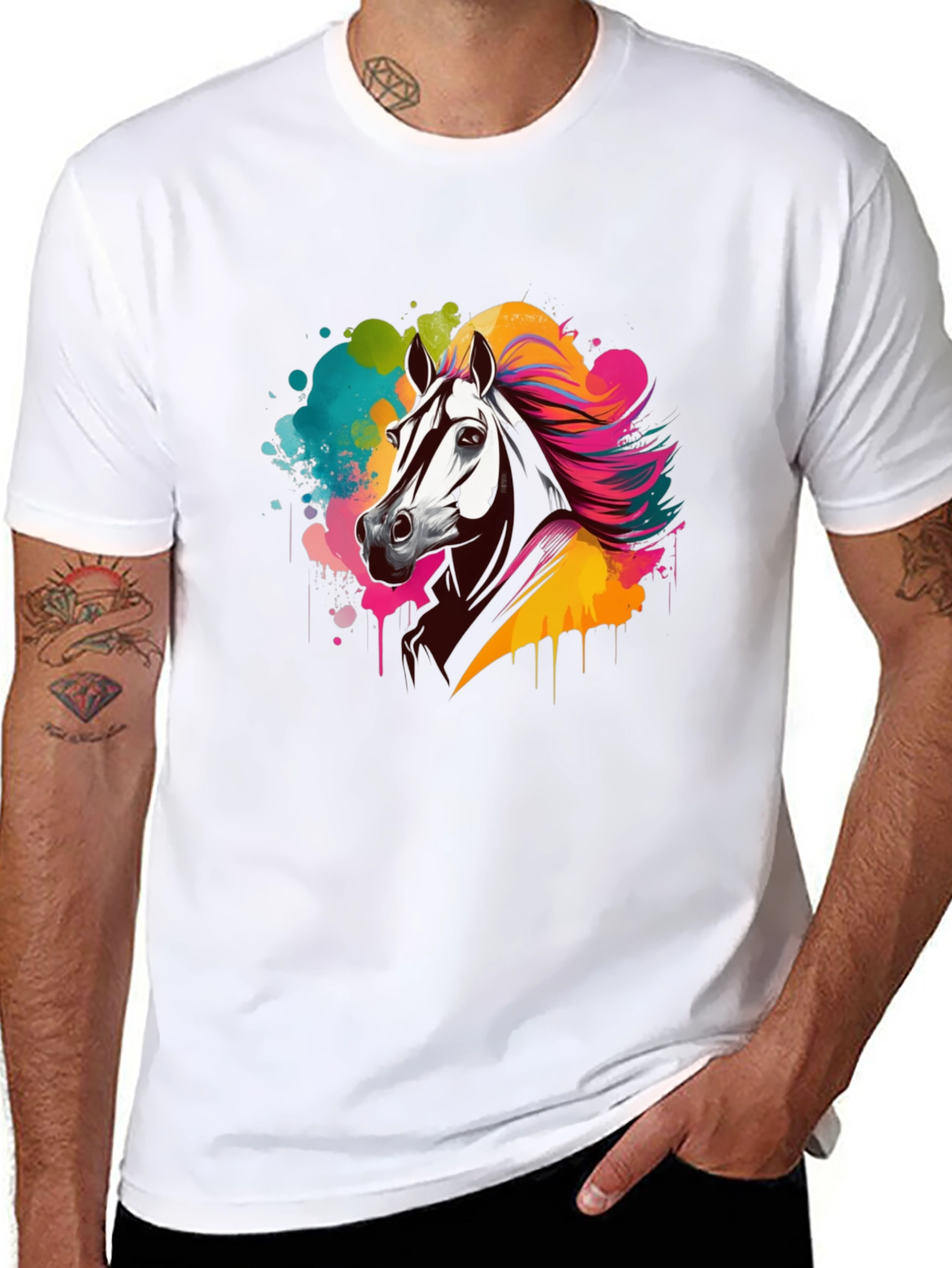 Black Black Horse Splash Graphic Tee view 8