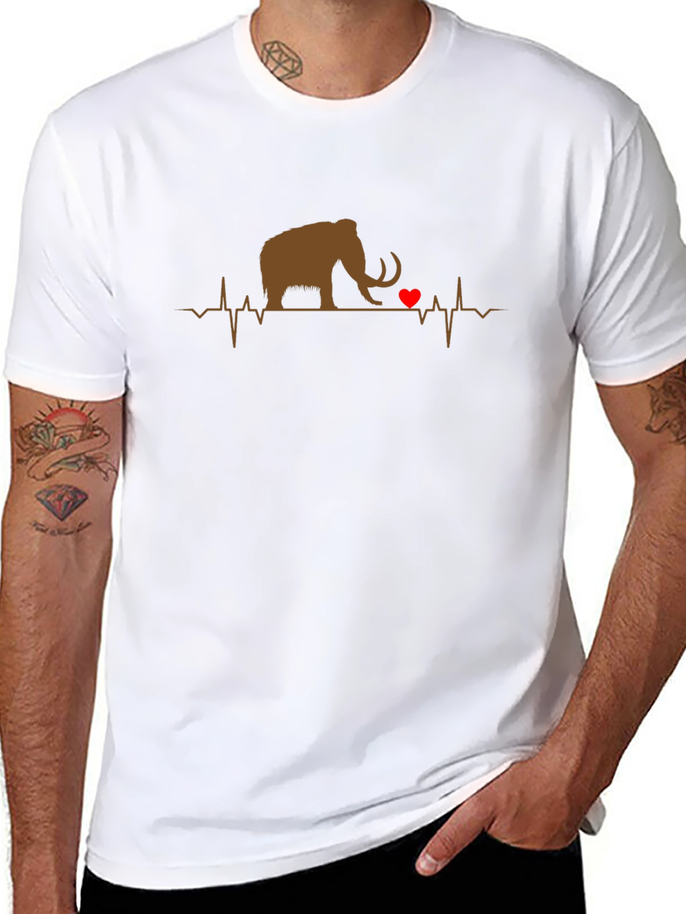 Black Mammoth Heartbeat Graphic Tee - Black view 8