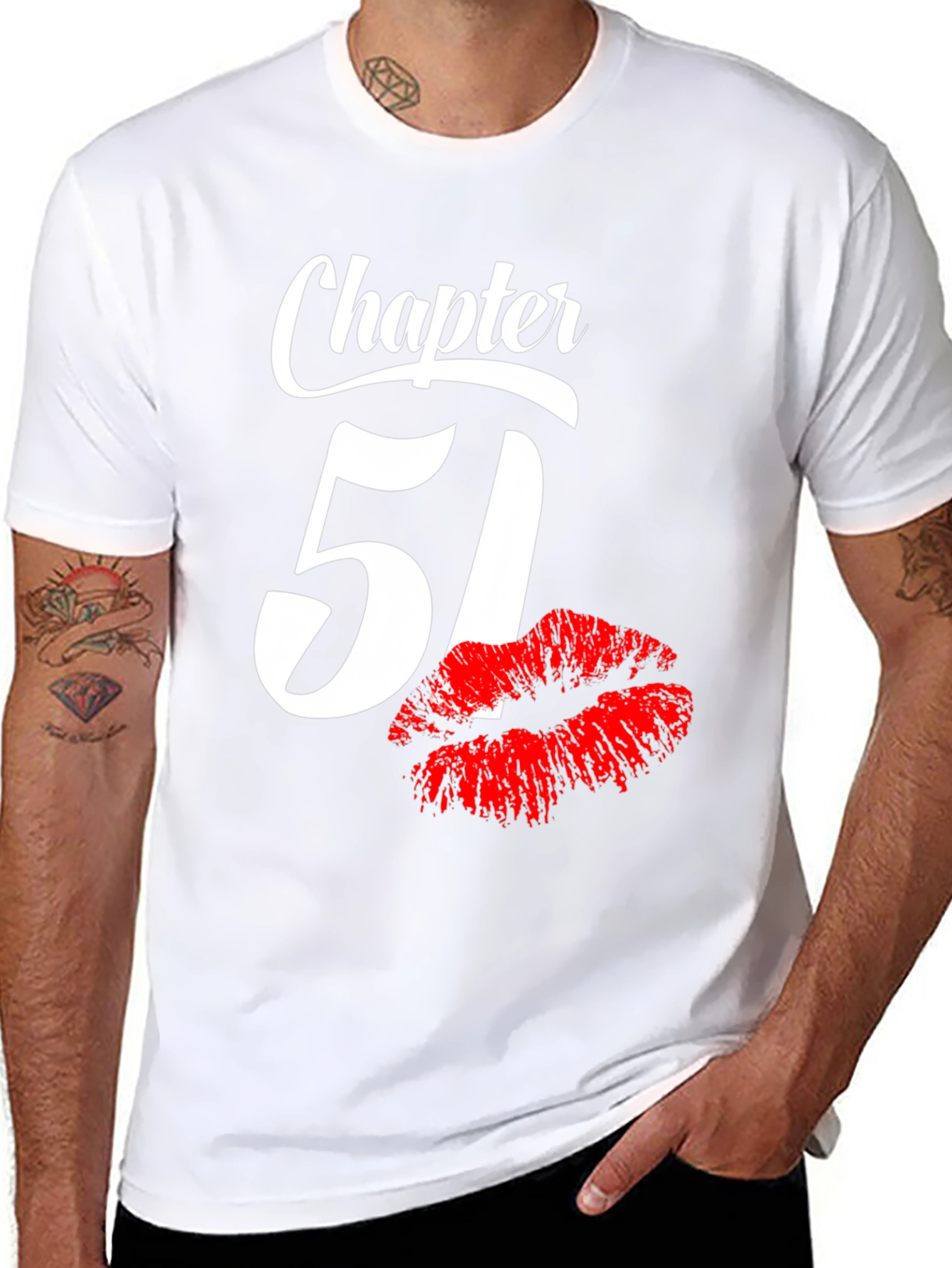 Black Chapter 51 Birthday T-Shirt with Lip Print view 8