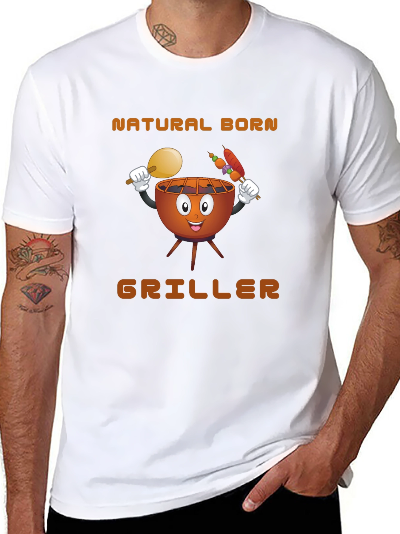 Black Natural Born Griller T-Shirt view 8