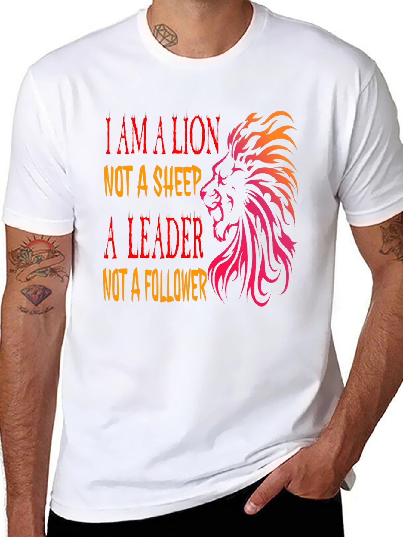 Black Lion Leader Graphic Tee - I AM A LION Black T-Shirt view 8