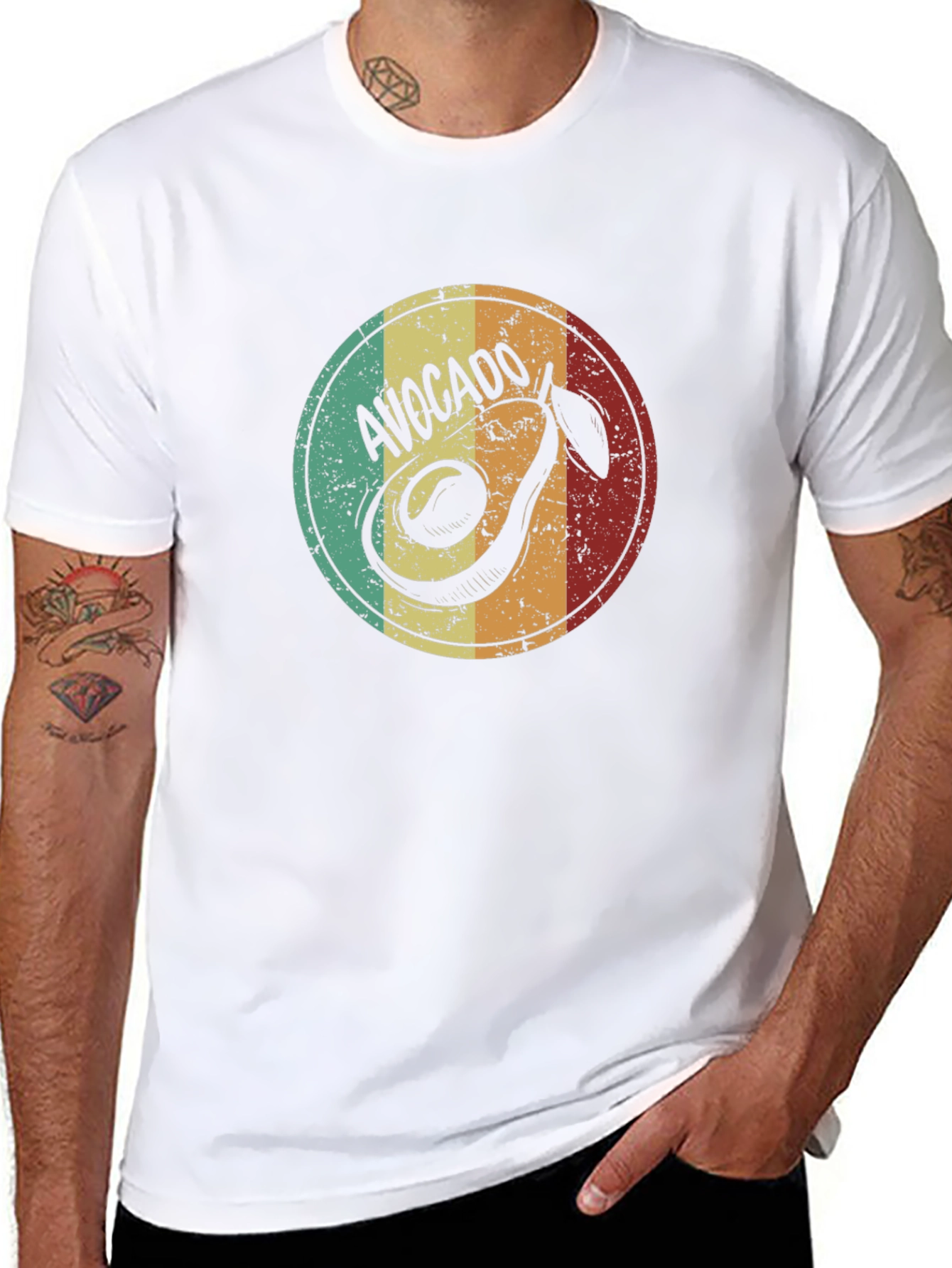 Black Retro Avocado T-Shirt - Vintage Style Graphic Tee view 8