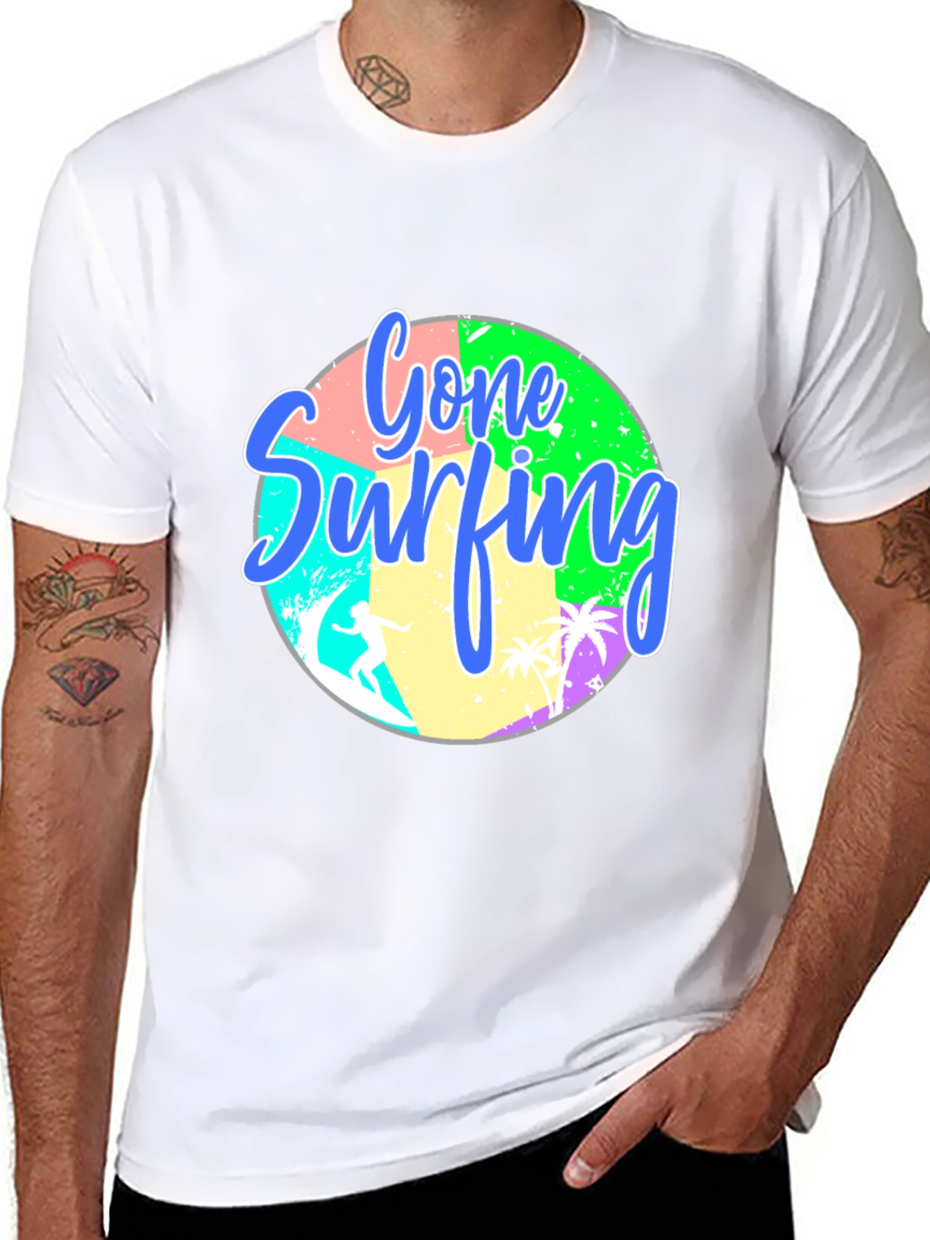 Black Gone Surfing T-Shirt view 8
