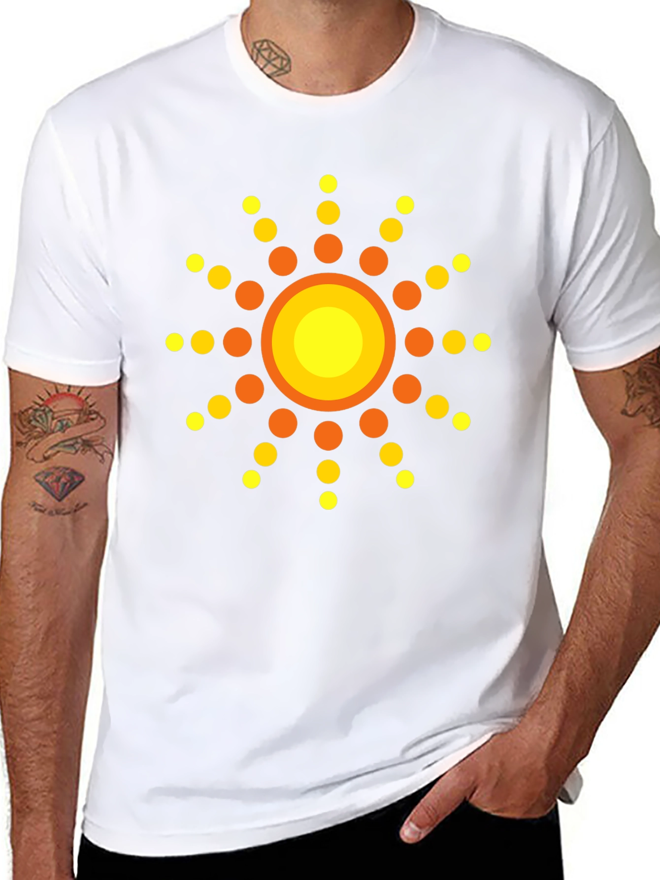 Black Retro Sunburst Graphic T-Shirt - Stylish Black Tee view 8