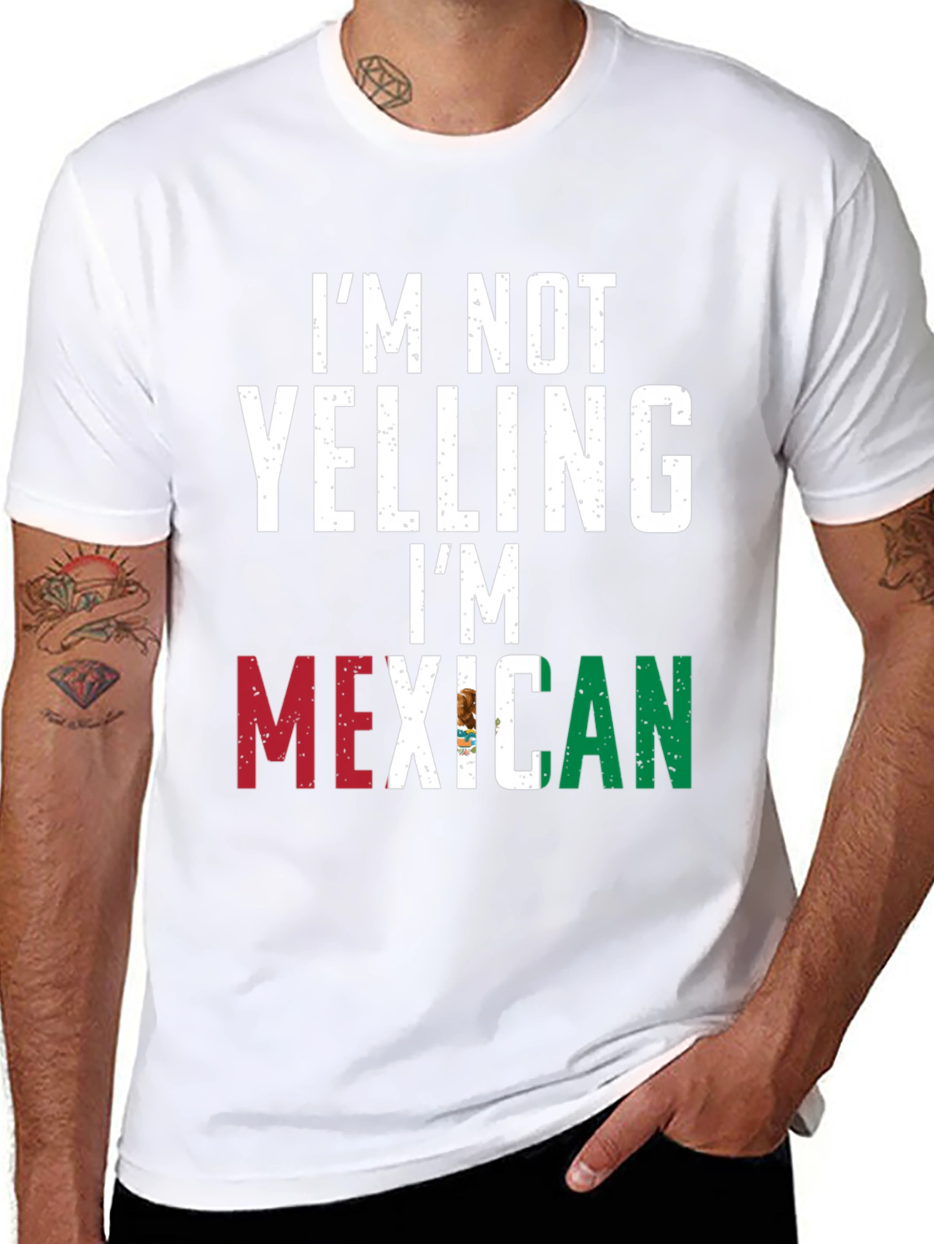 I'm Not Yelling I'm Mexican Black T-Shirt - 8