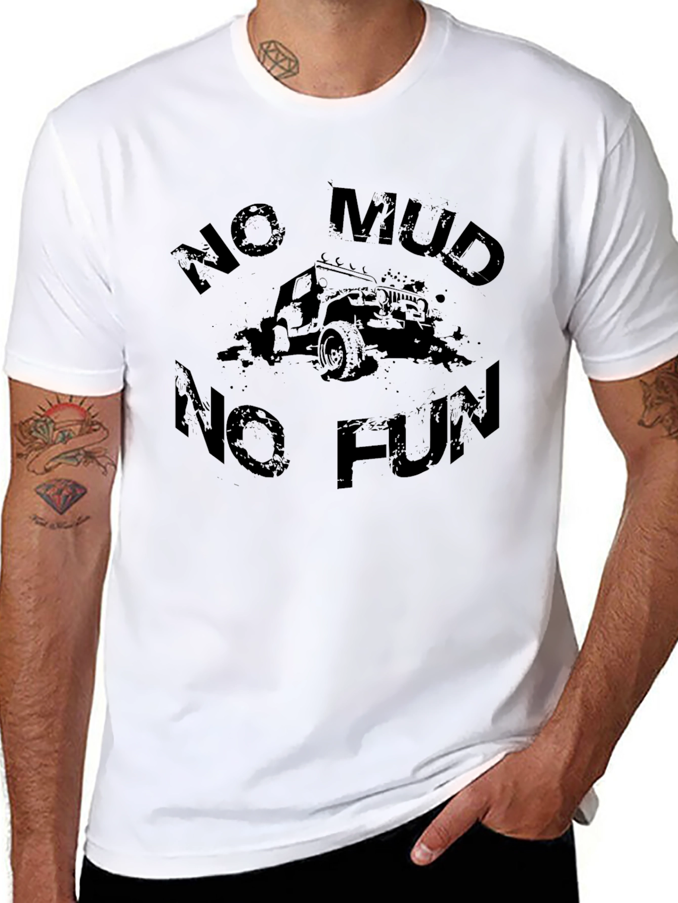 Black No Mud No Fun T-Shirt view 8