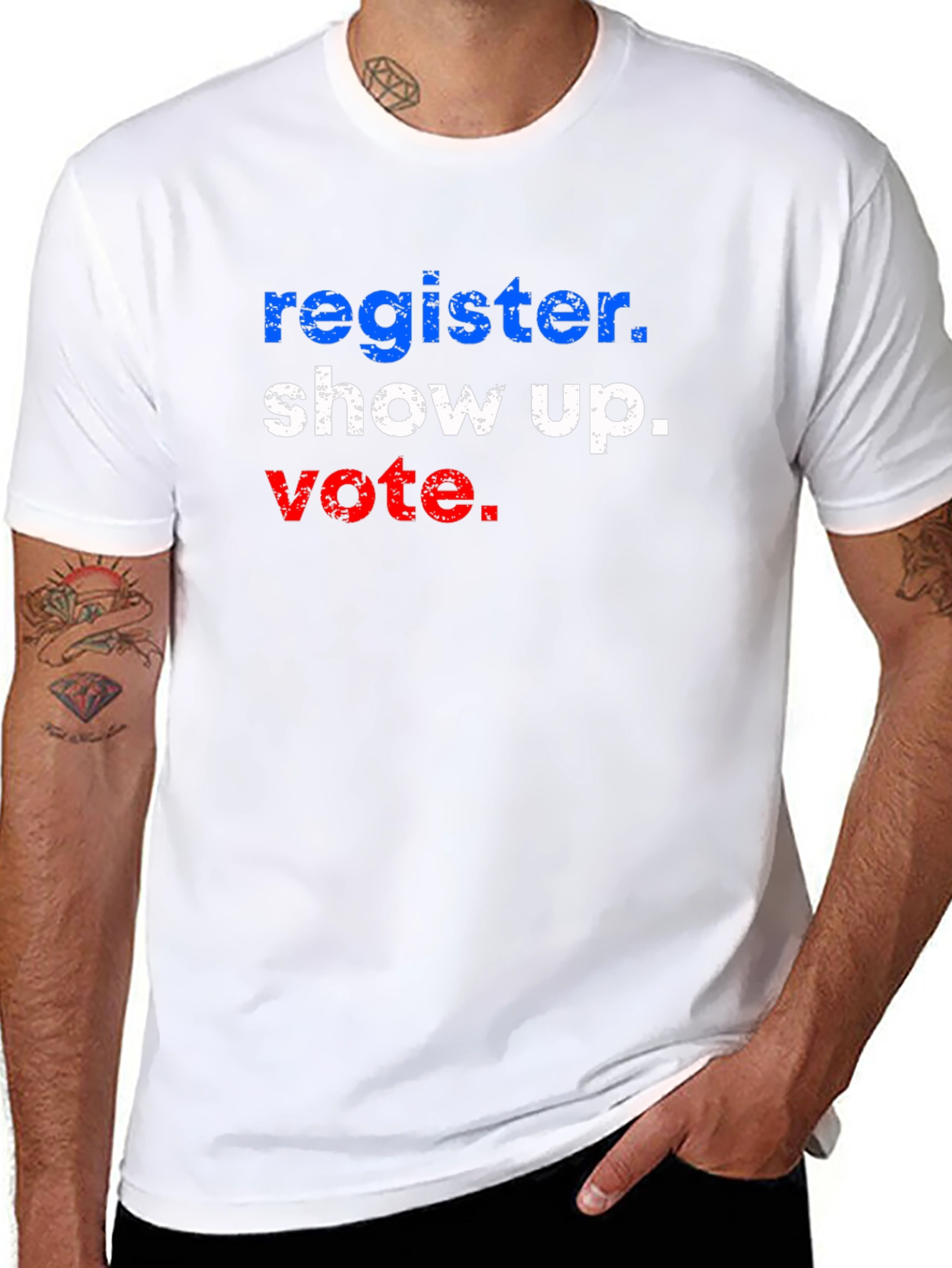 Black Register Show Up Vote Graphic T-Shirt view 8