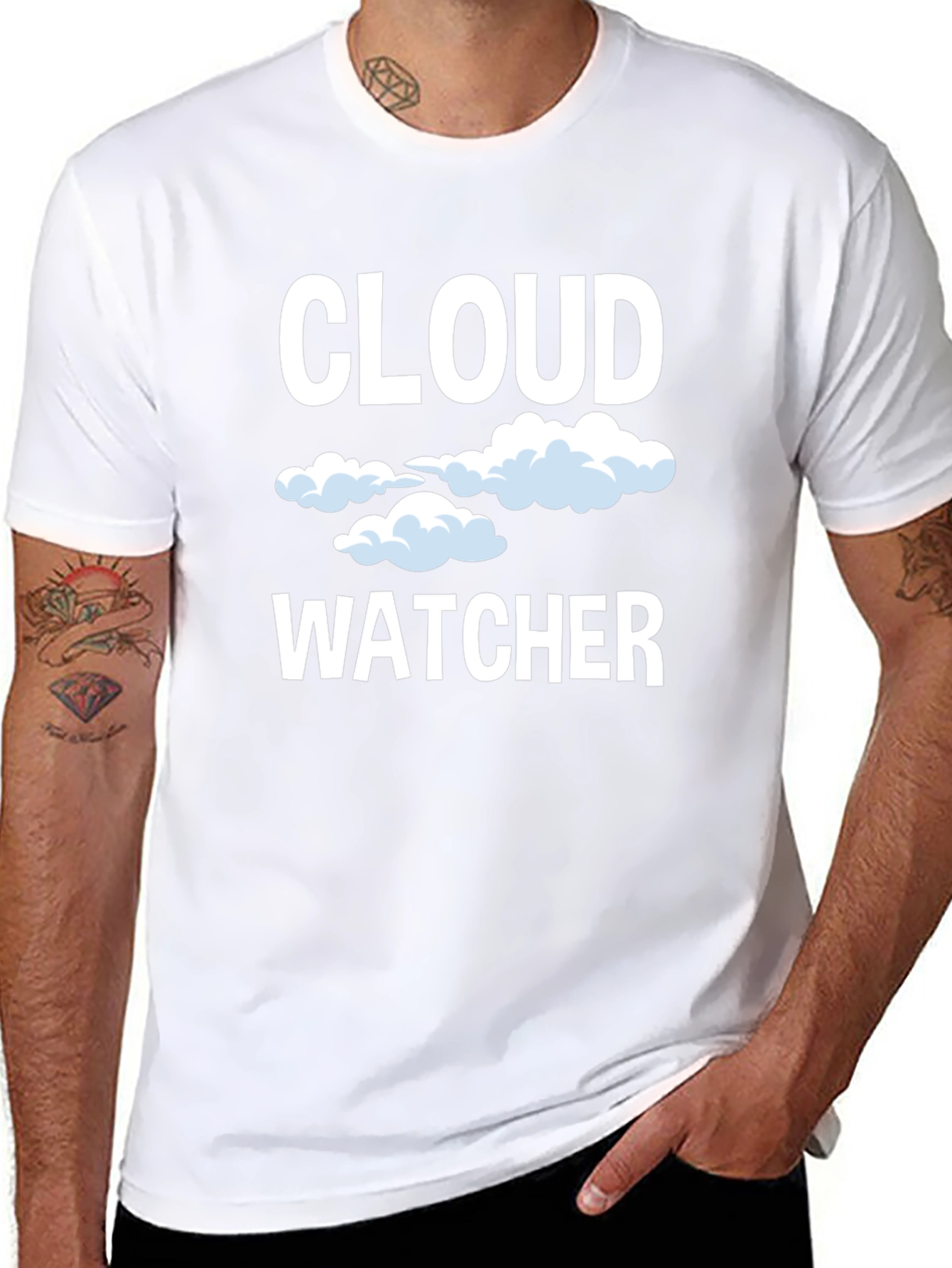 Black Cloud Watcher Graphic Tee - Black Cotton T-Shirt view 8