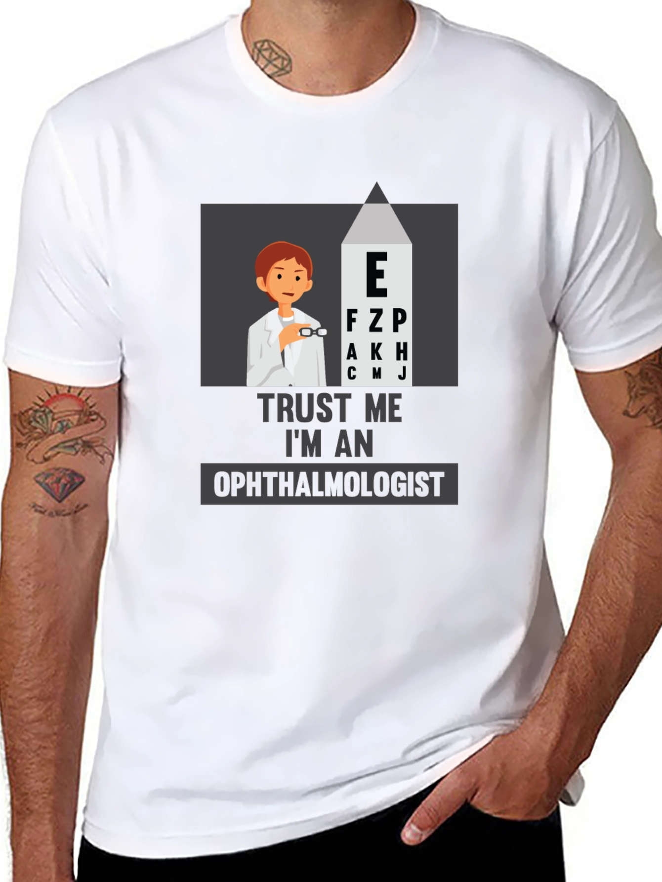 Trust Me, I'm An Ophthalmologist Black T-Shirt - 8
