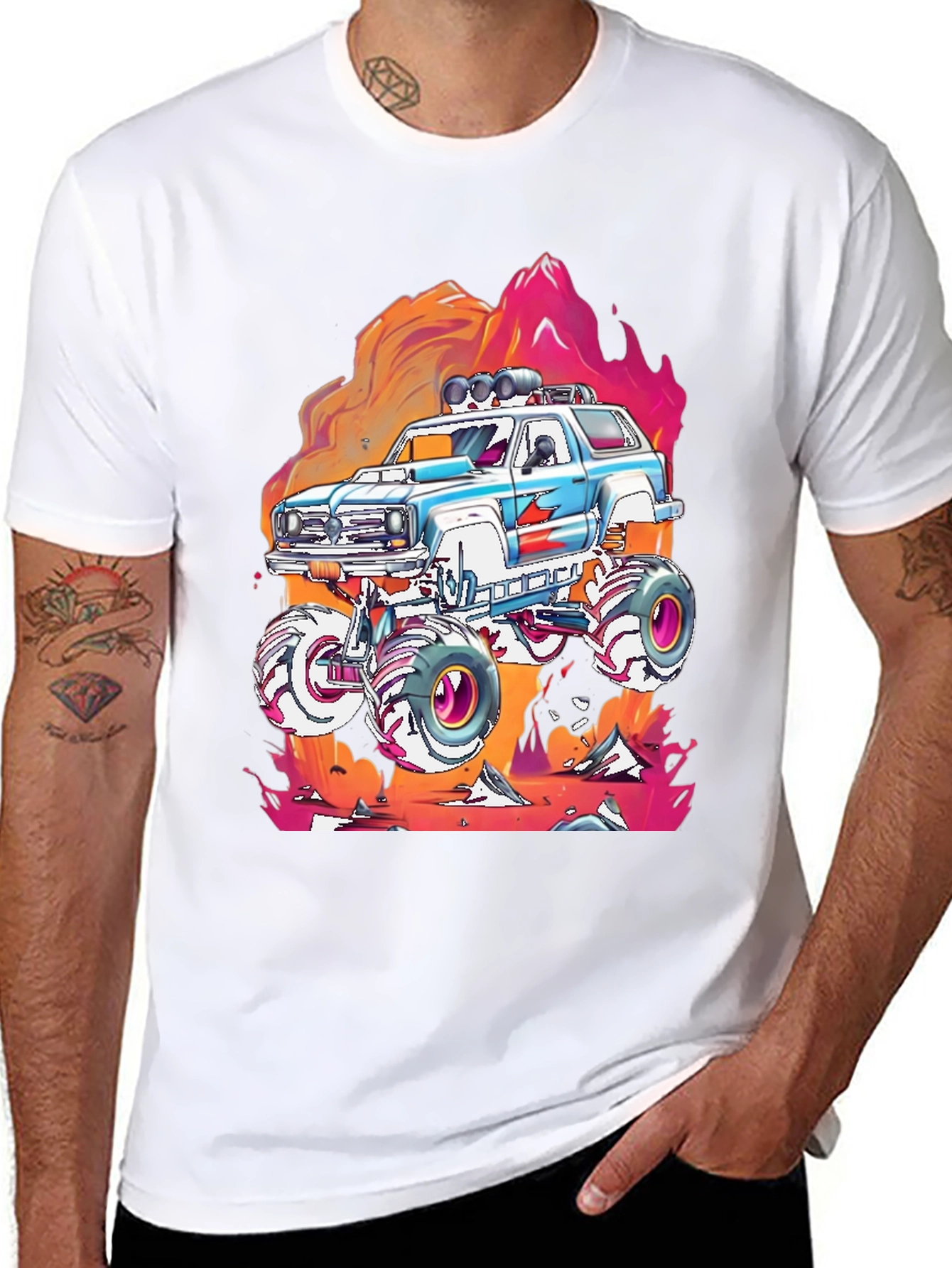 Black Monster Truck Graphic Tee view 8