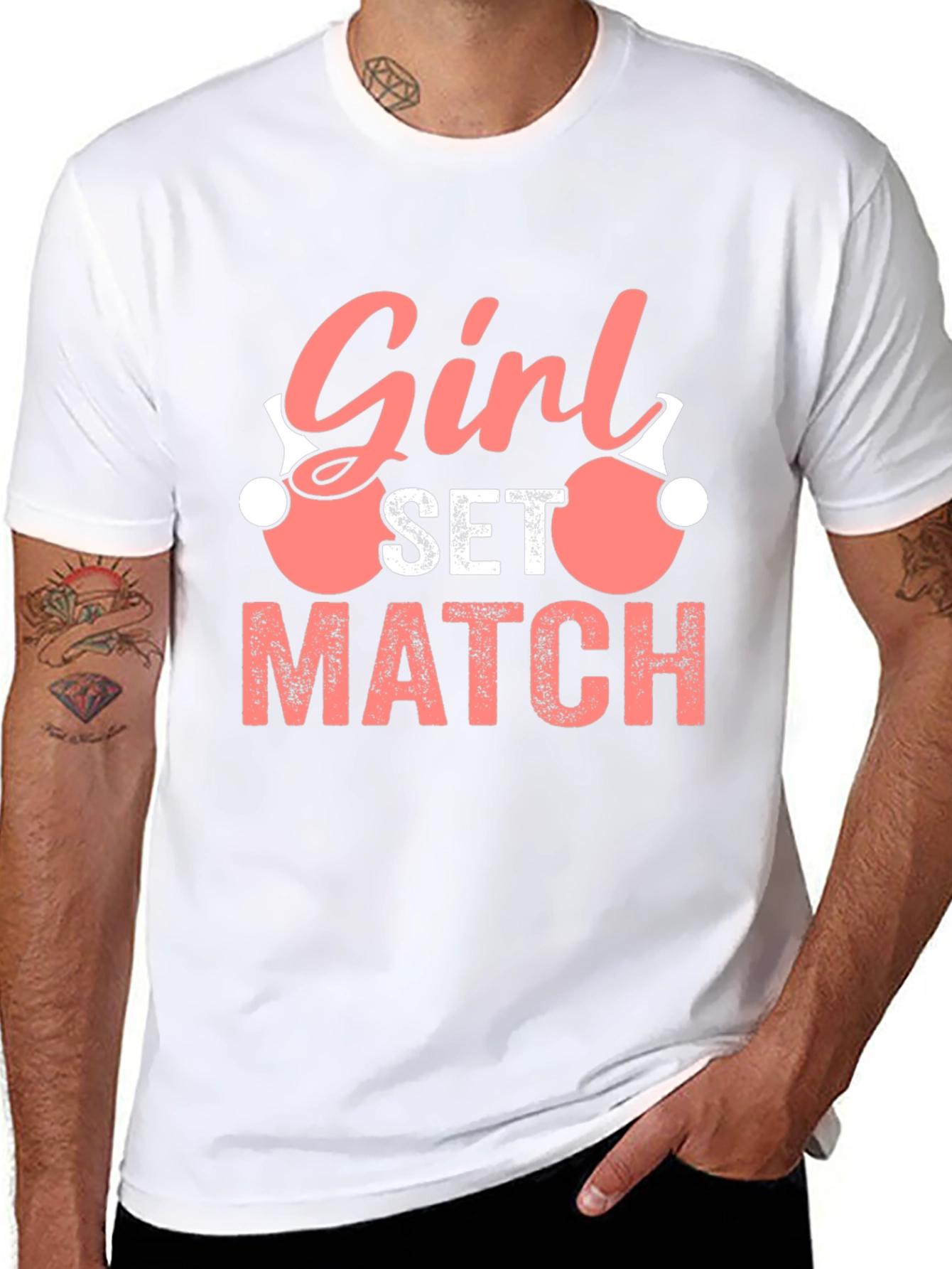 Black Girl Set Match T-Shirt - Ping Pong Volleyball Tee view 8