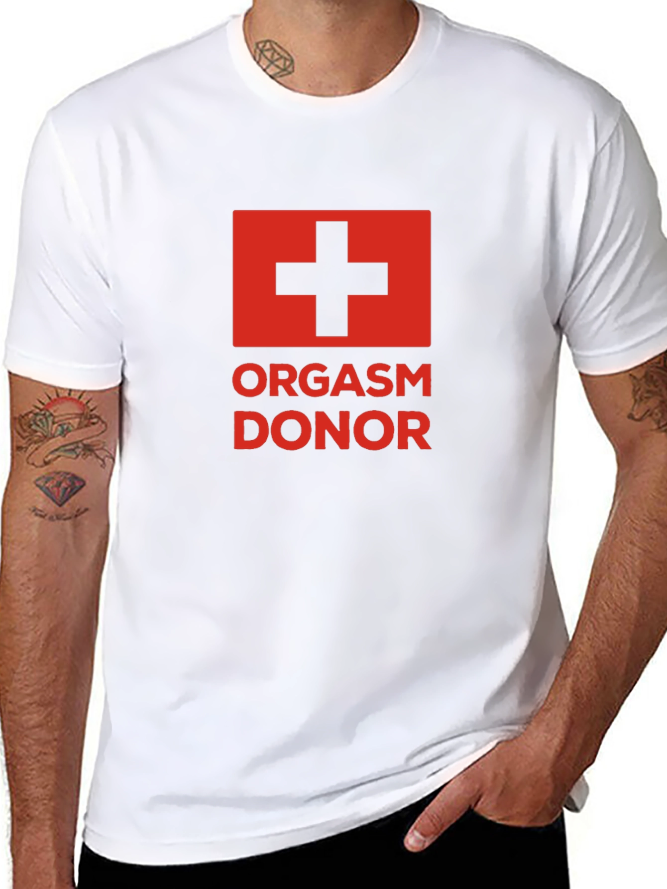 Black Orgasm Donor Graphic Tee - Black Humor Novelty T-Shirt view 8