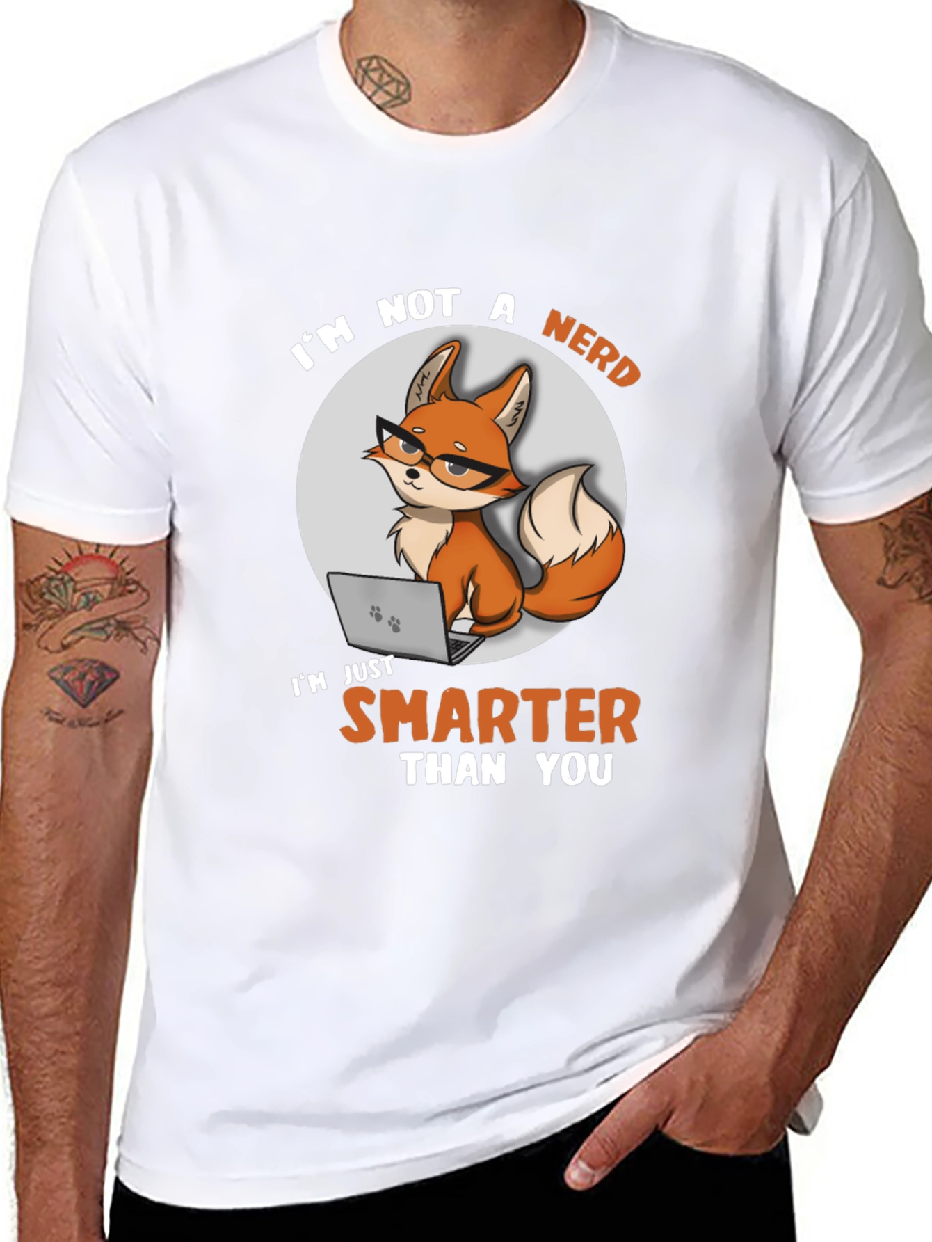 Black Smarter Than You Fox Graphic Tee view 8